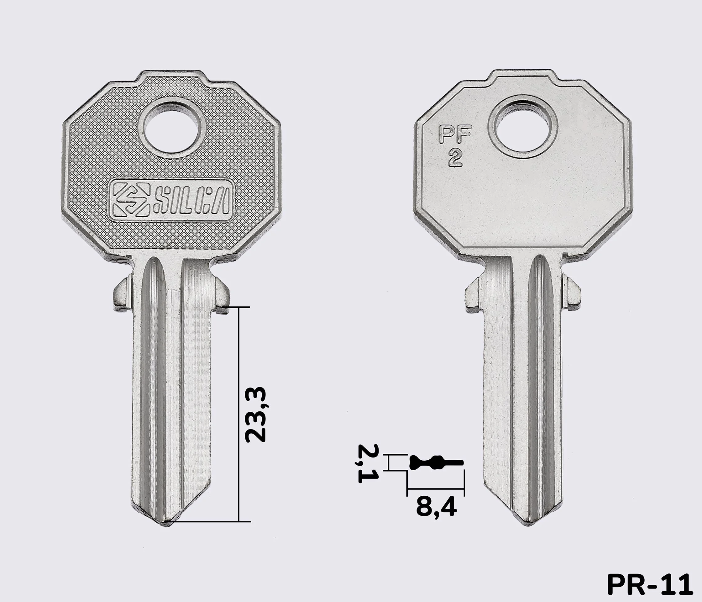 PF2 Silca заготовка ключа англійський профіль