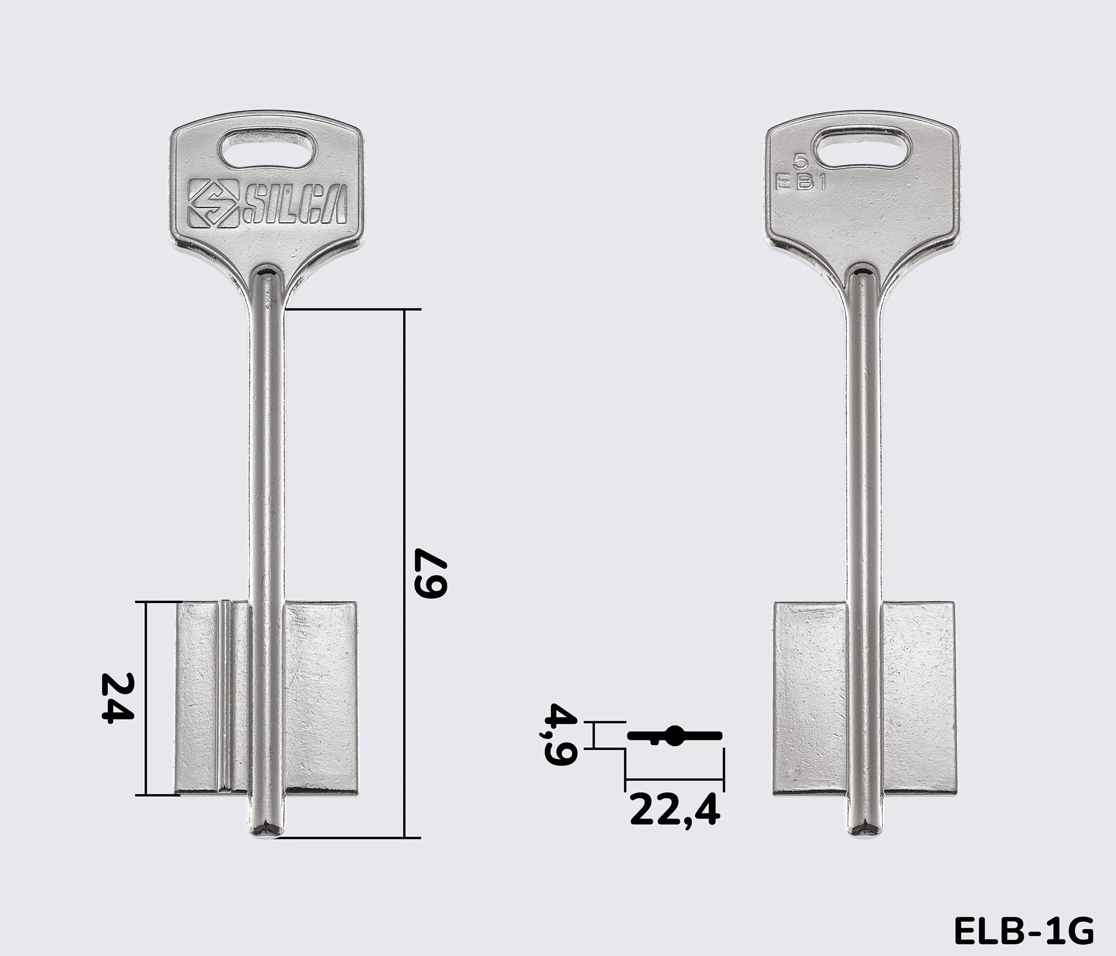 5EB1 Silca (Ельбор-12) заготовка ключа бородкова