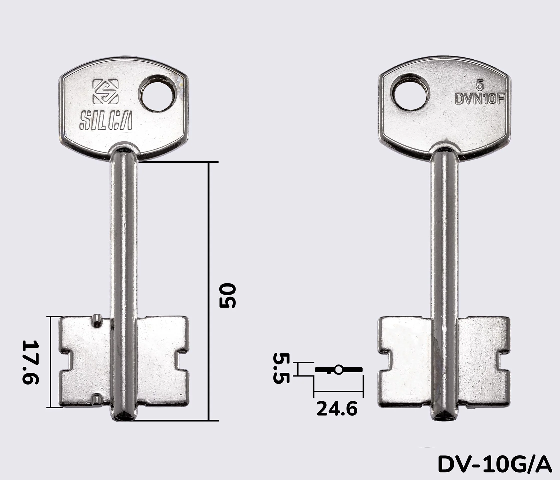 5DVN10F Silca заготовка ключа бородкова