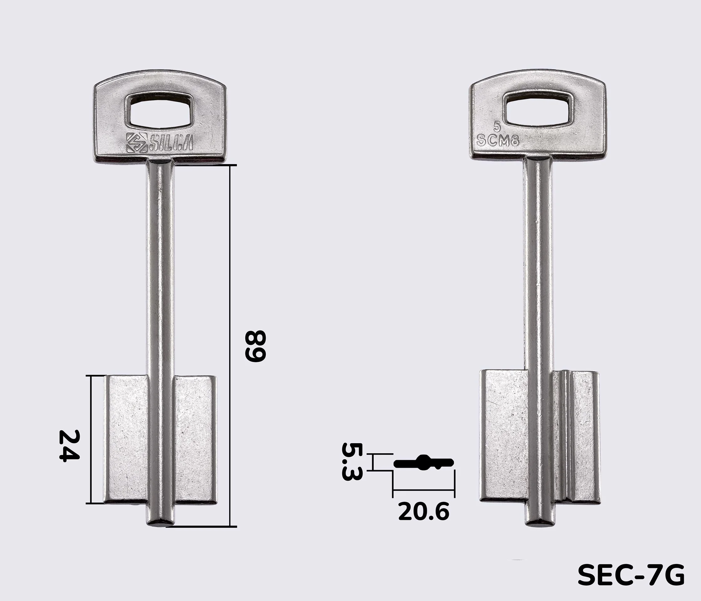 5SCM8 Silca заготовка ключа бородкова