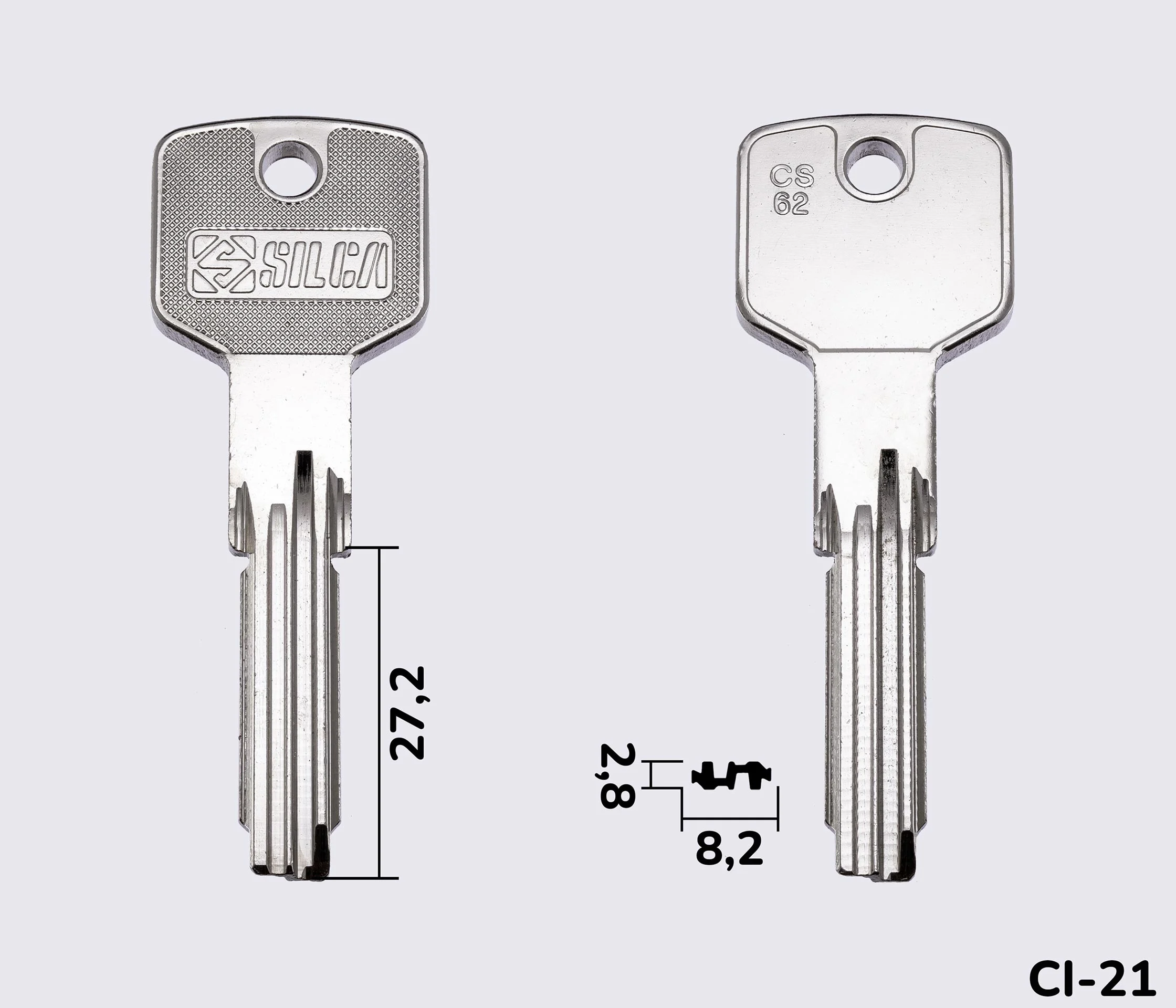 CS62 Silca заготовка лункового ключа