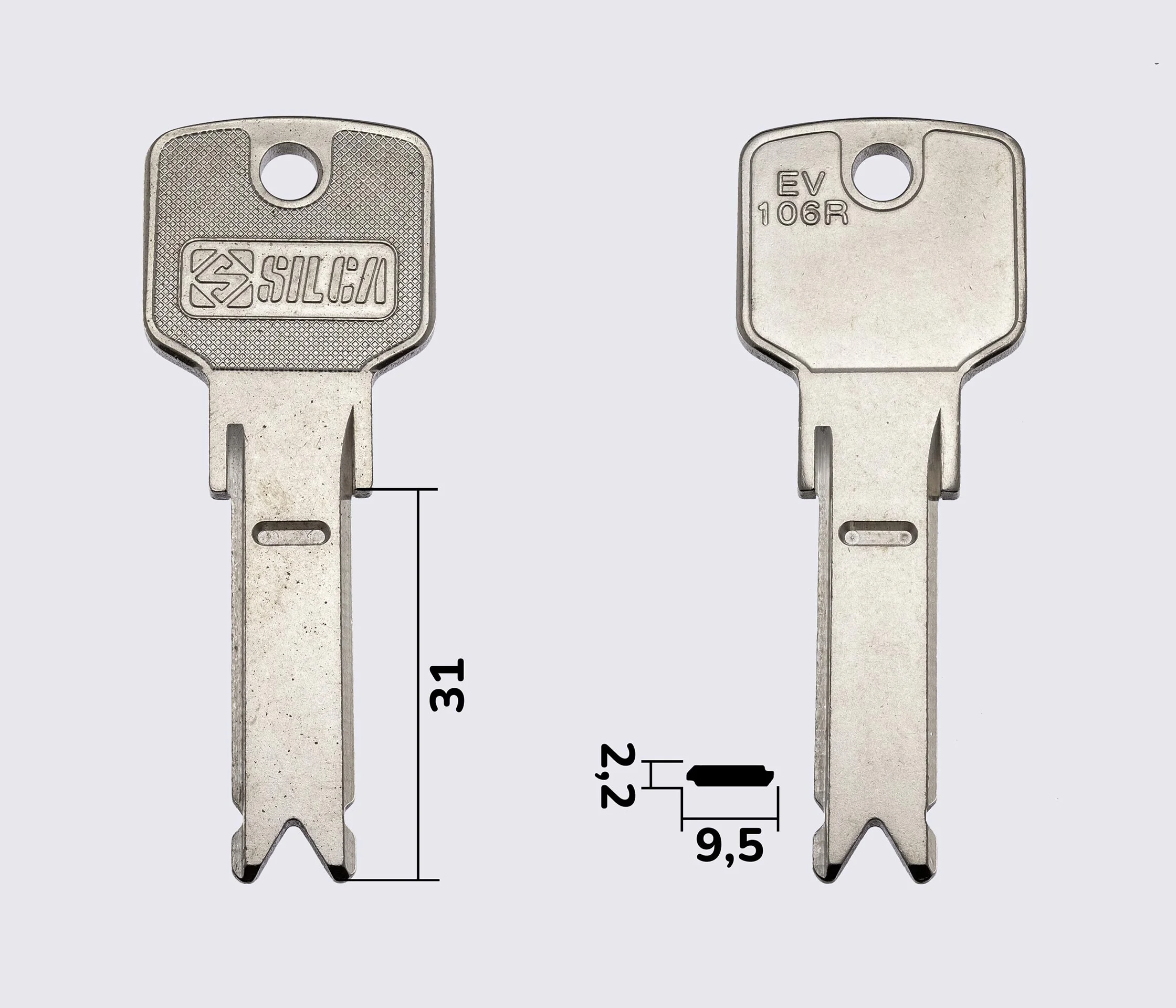EV106R Silca заготовка лункового ключа