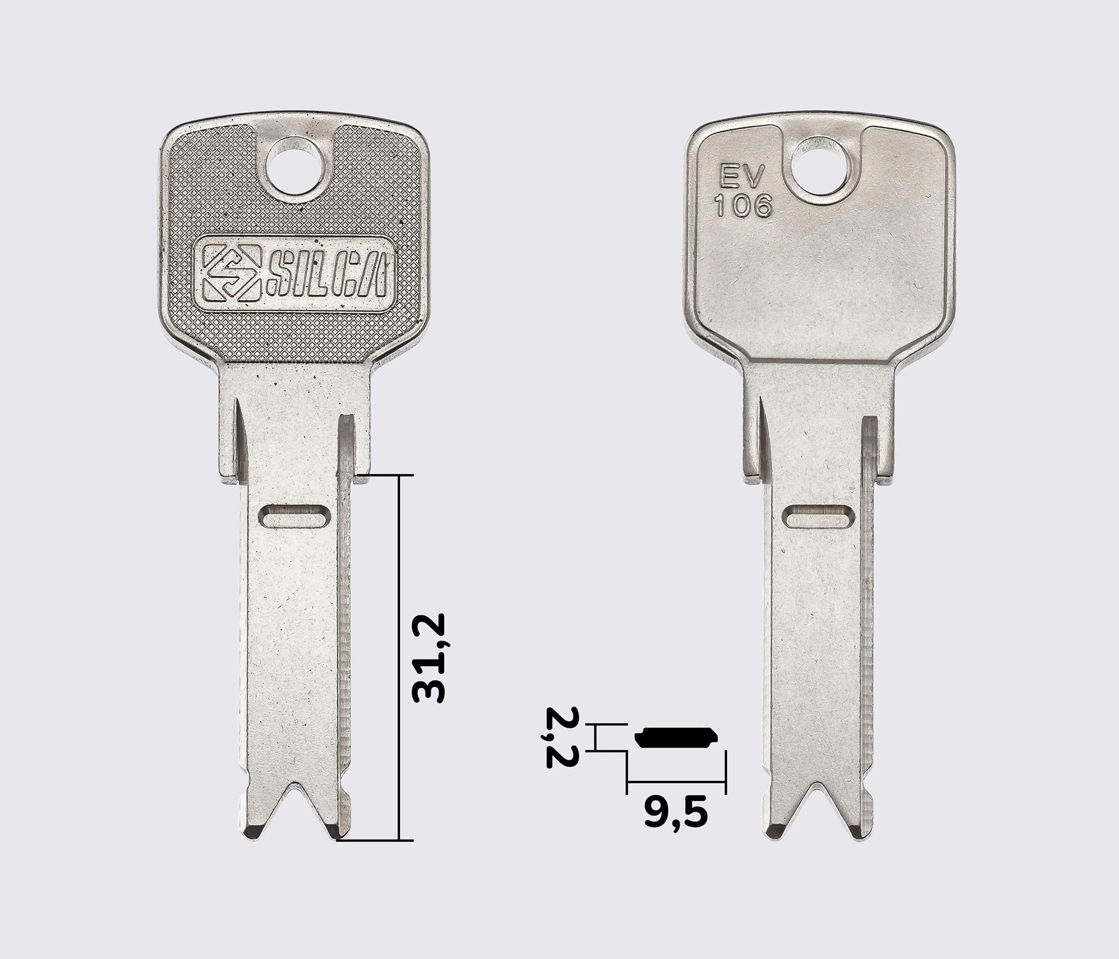 EV106 Silca заготовка лункового ключа