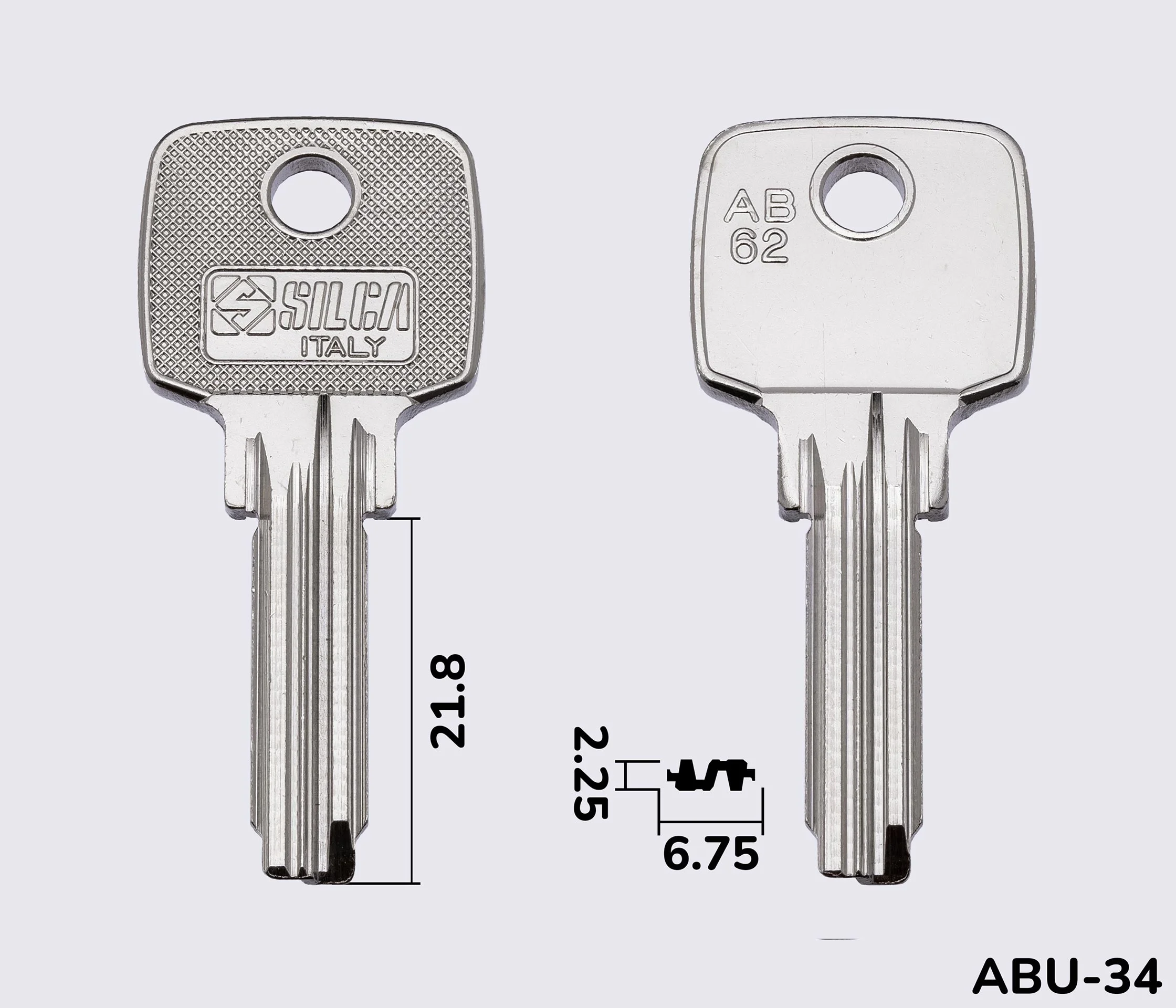 AB62 Silca заготовка лункового ключа
