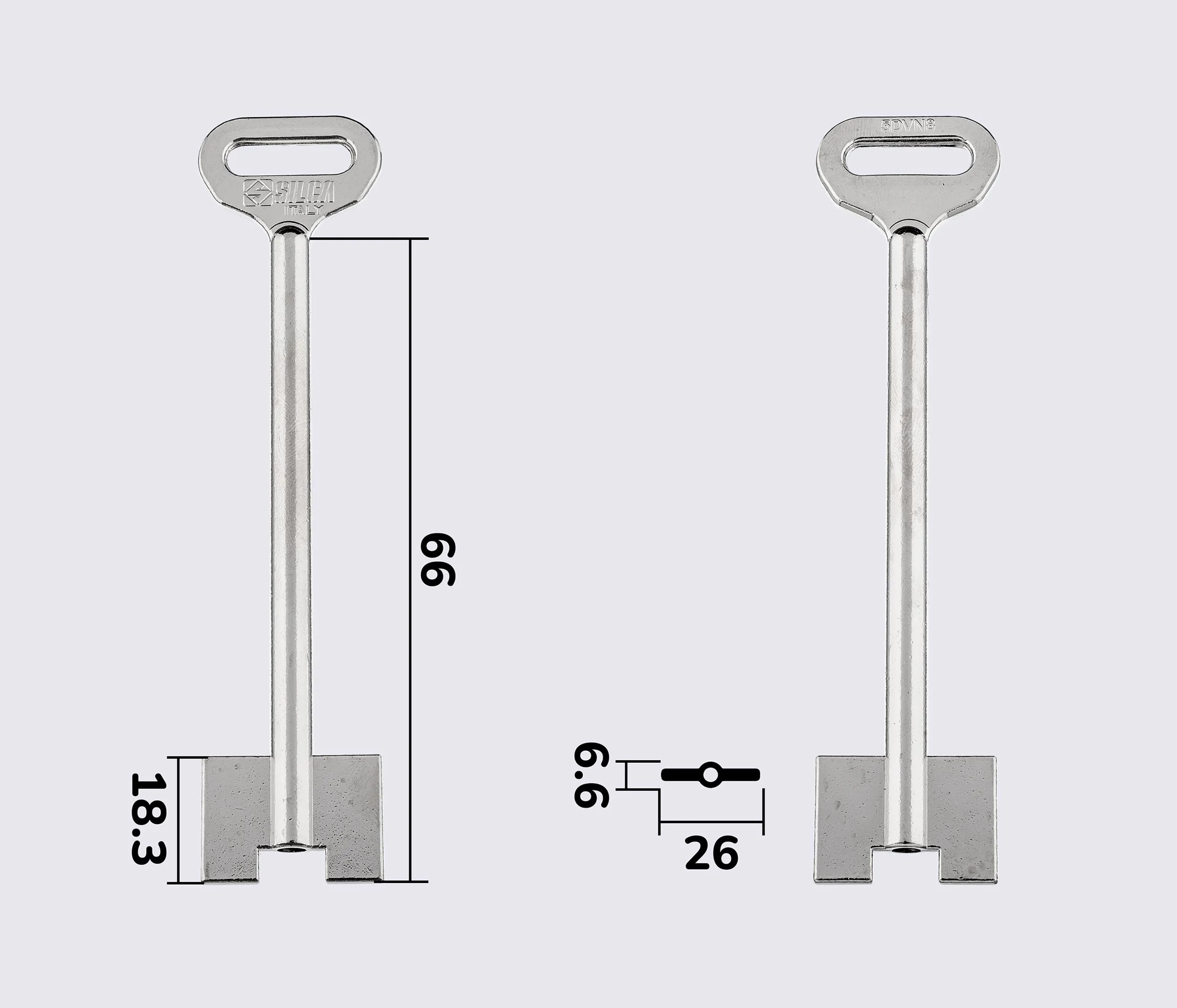 5DVN8 Silca (ДВ-11) заготовка ключа бородкова