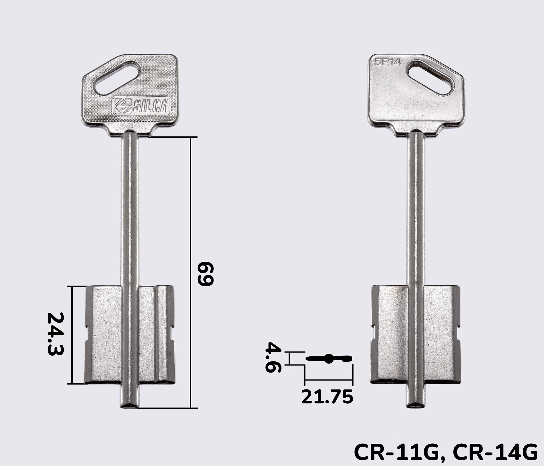 5R14 Silca заготовка ключа бородкова