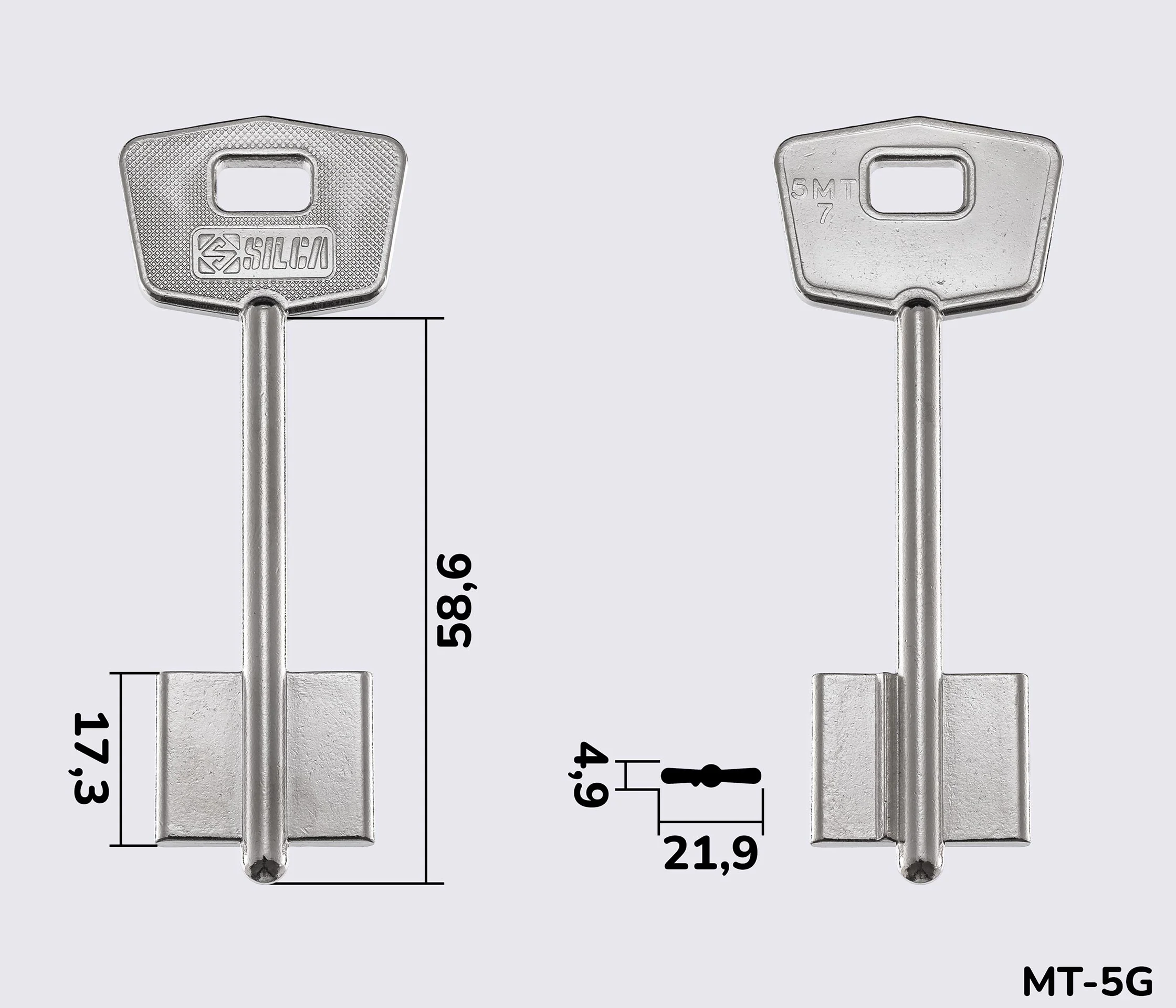 5MT7 Silca заготовка ключа бородкова