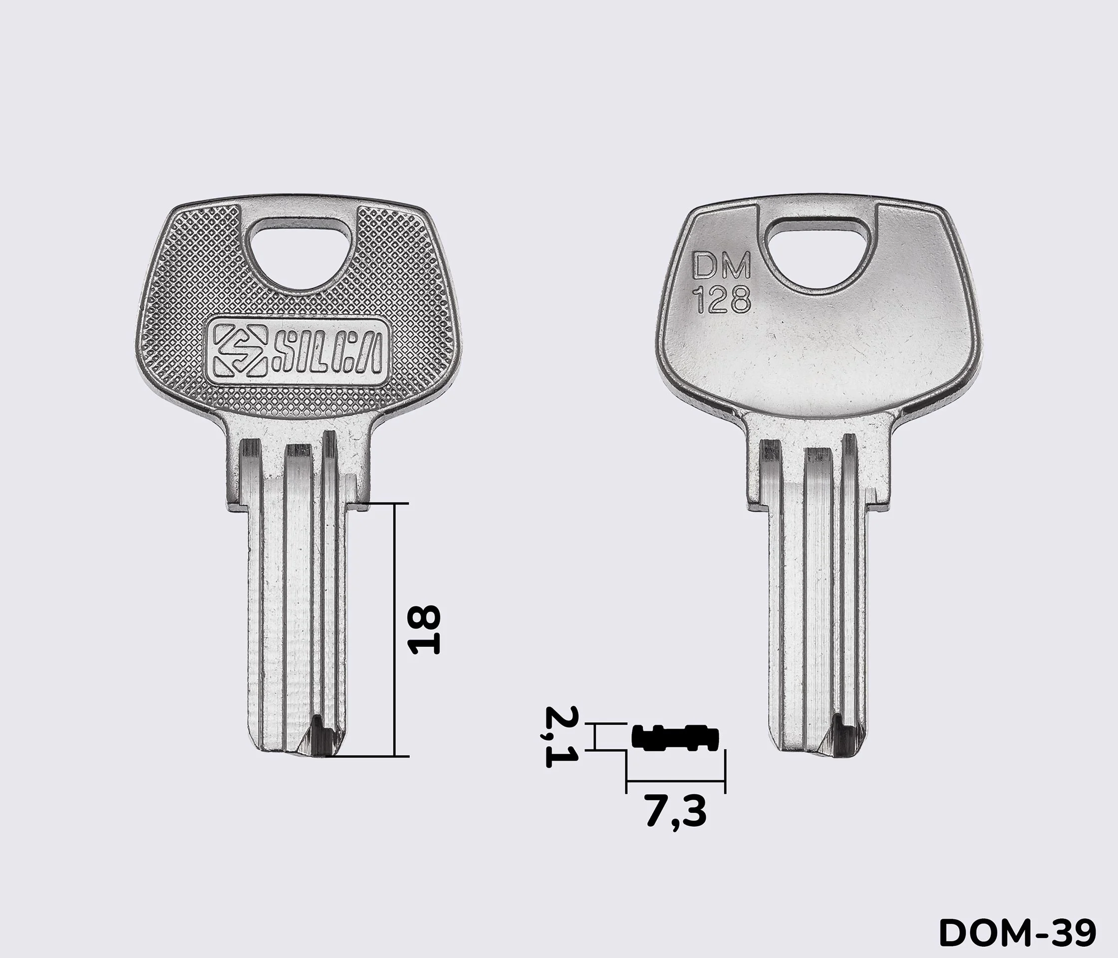 DM128 Silca заготовка лункового ключа
