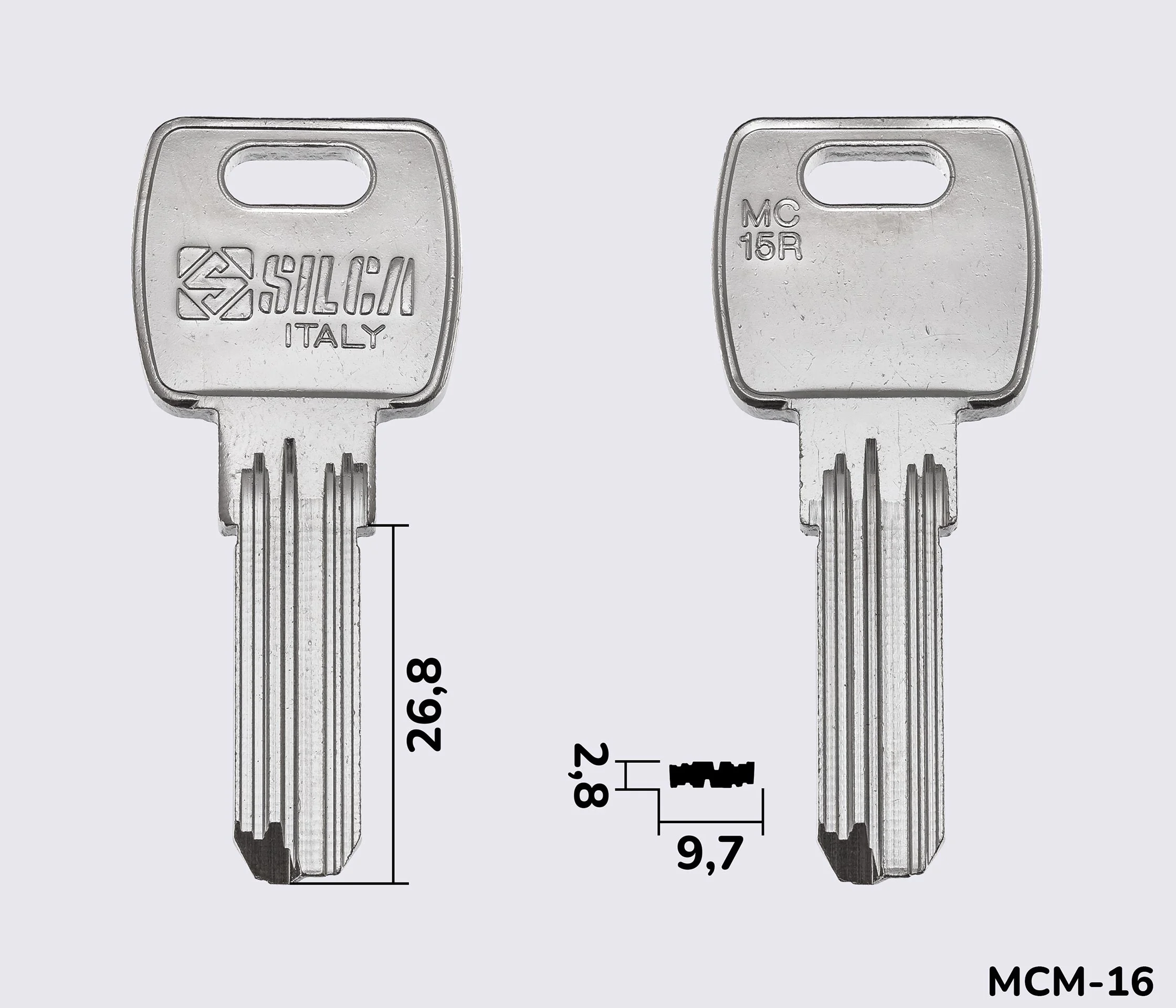 MC15R Silca заготовка лункового ключа