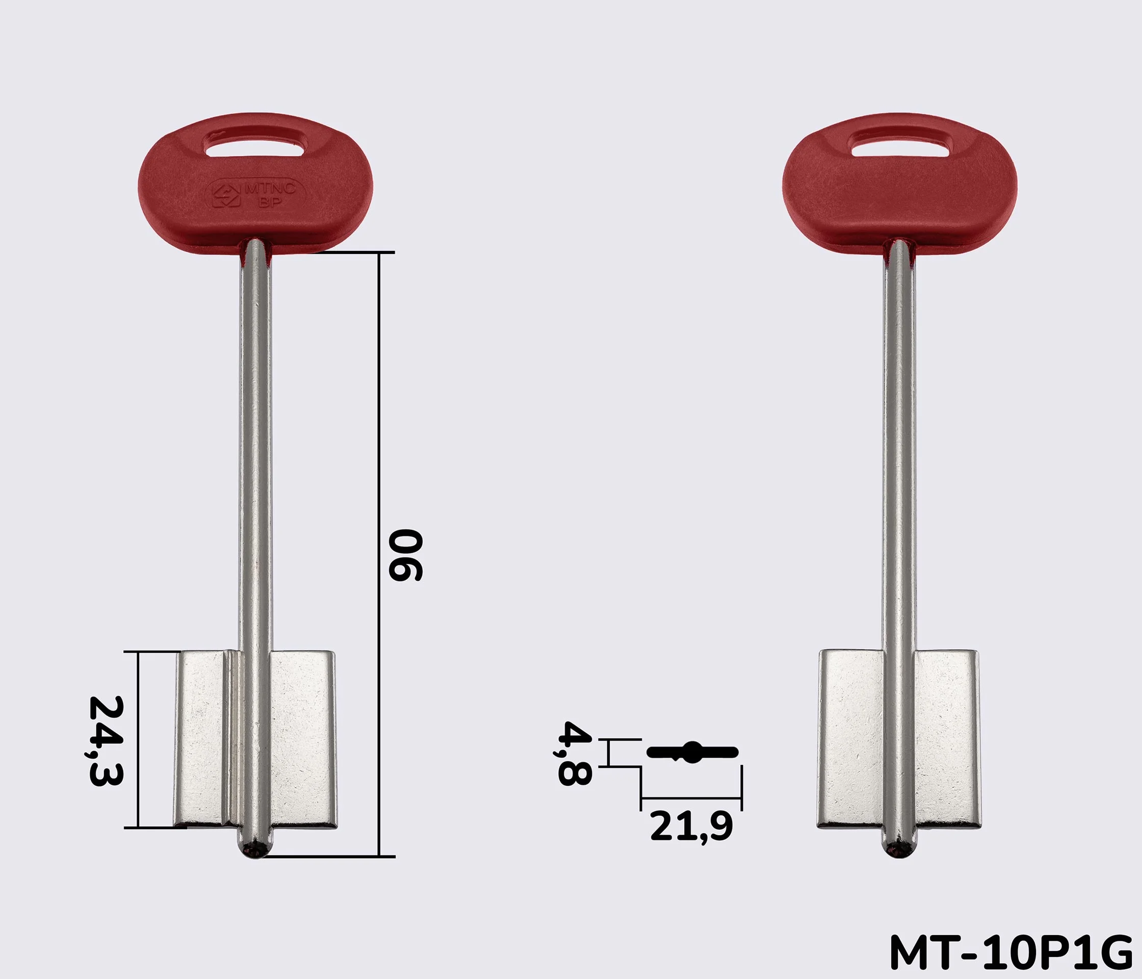 MTNCBP (червоний - 21) Silca заготовка ключа бородкова