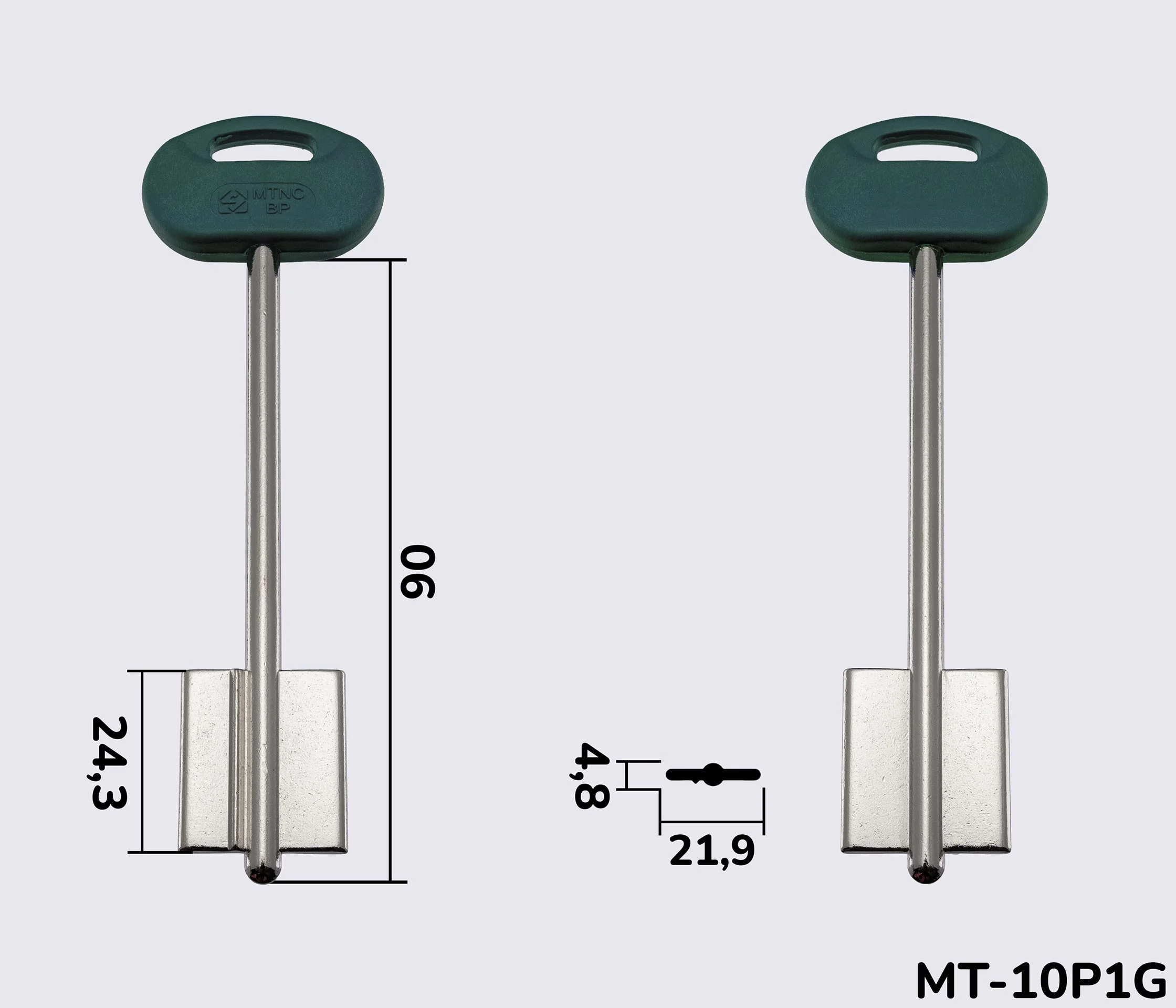 MTNCBP (зелений - 22) Silca заготовка ключа бородкова