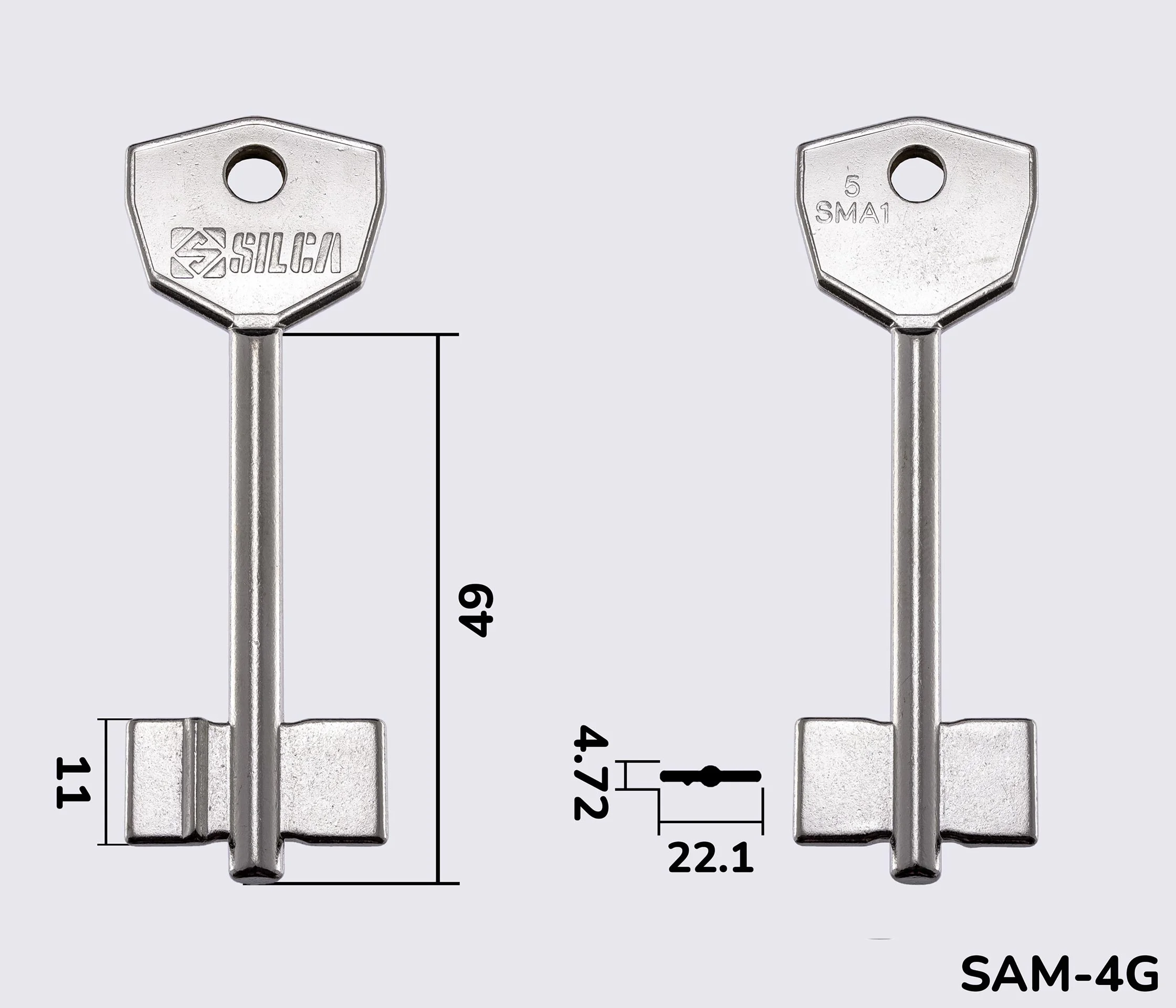 5SMA1 Silca (САМ-1) заготовка ключа бородкова