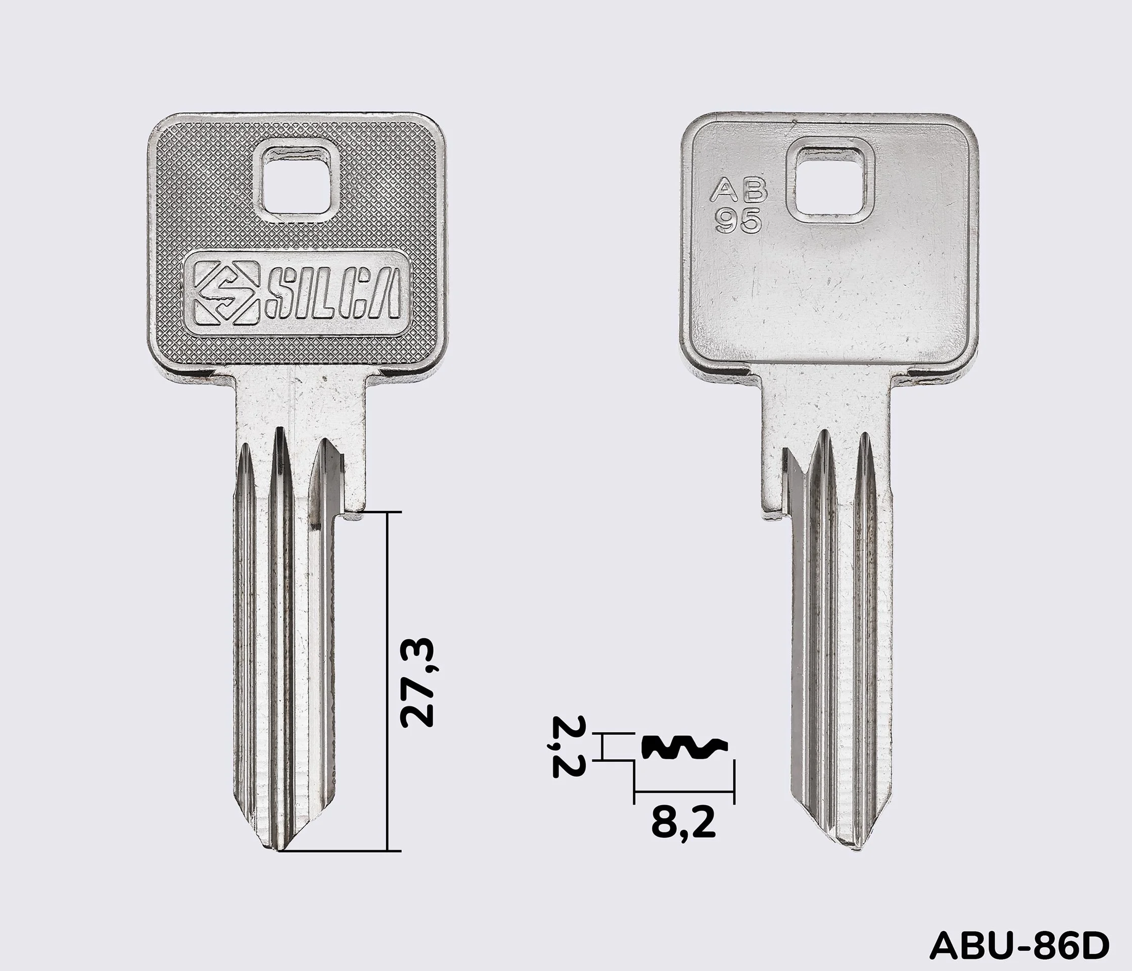 AB95 Silca заготовка ключа англійський профіль