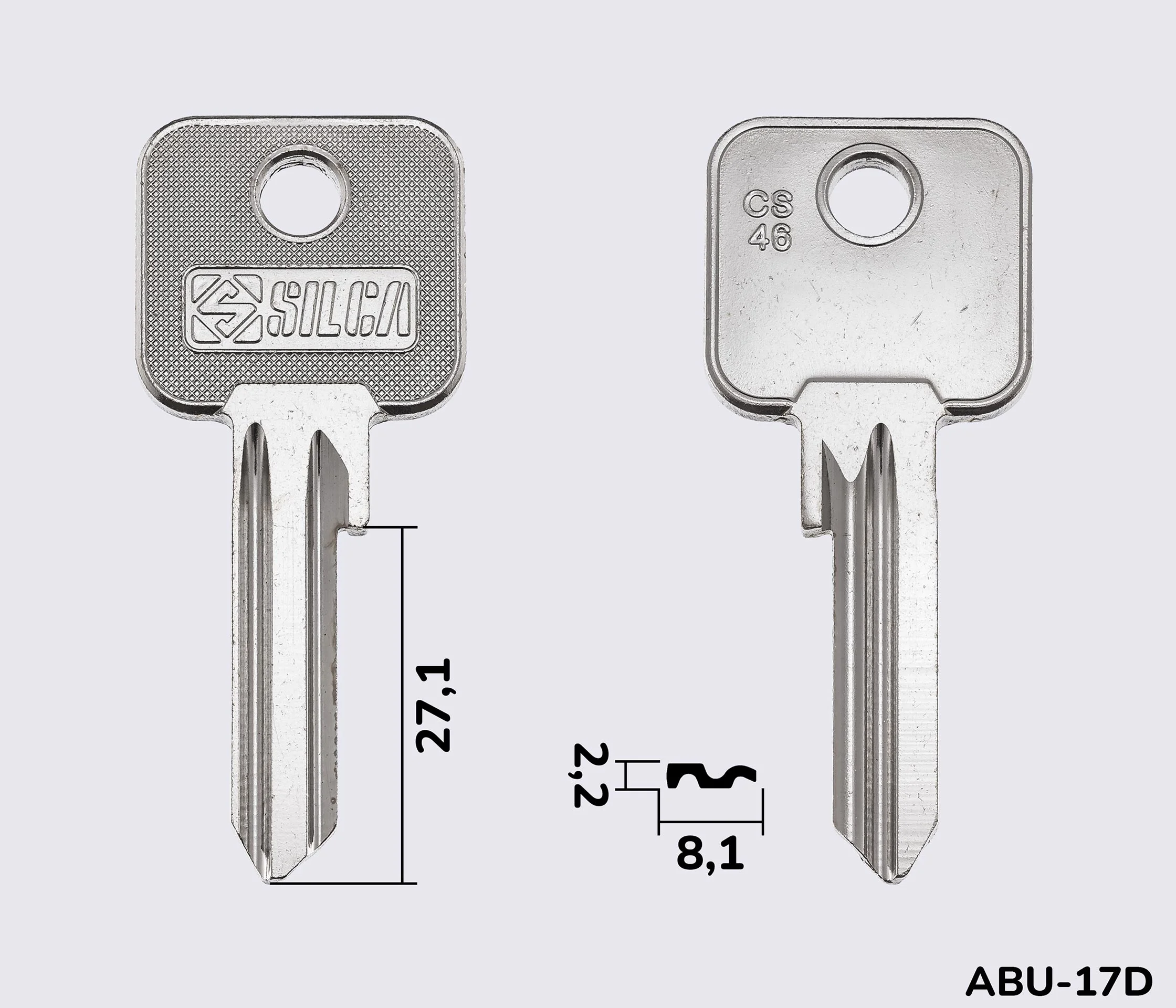 CS46 Silca заготовка ключа английский профиль