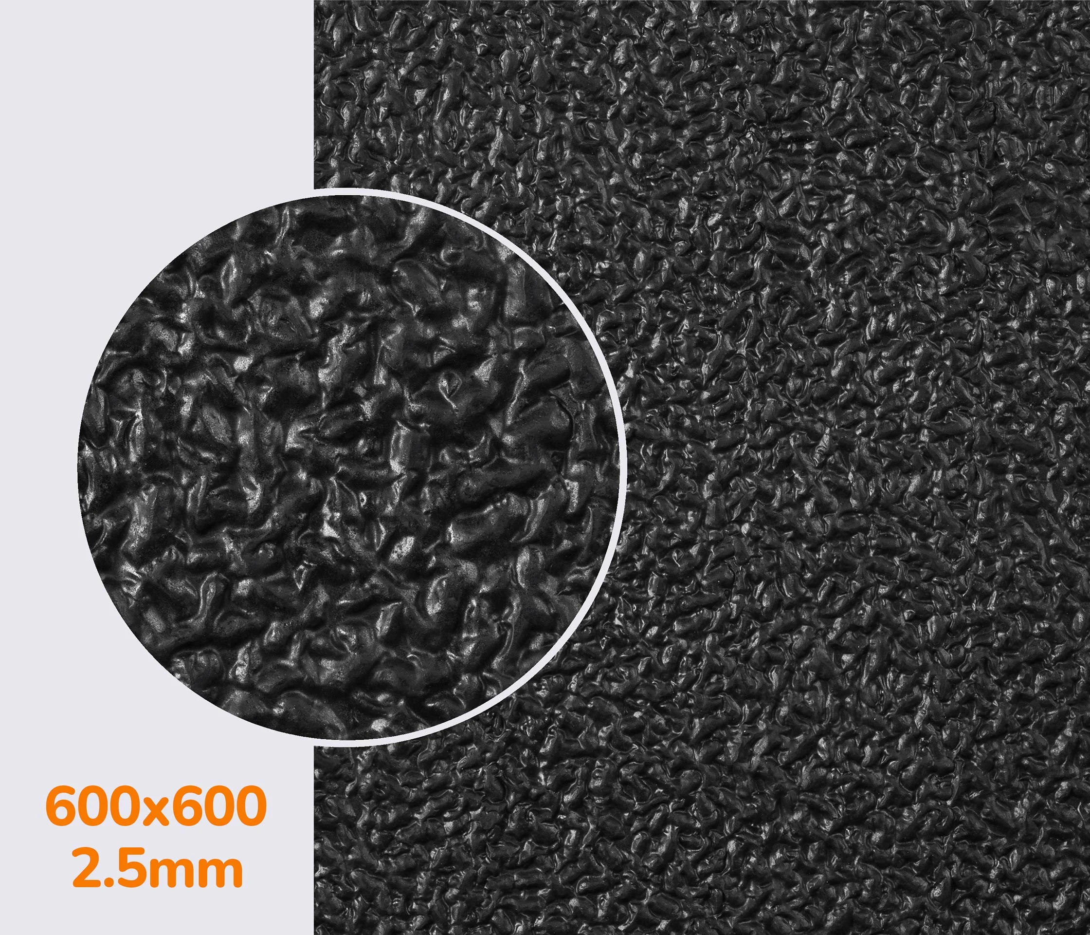 Резина подметочная каучуковая PURE (Китай), р. 600*600*2.5 мм, цв. чёрный