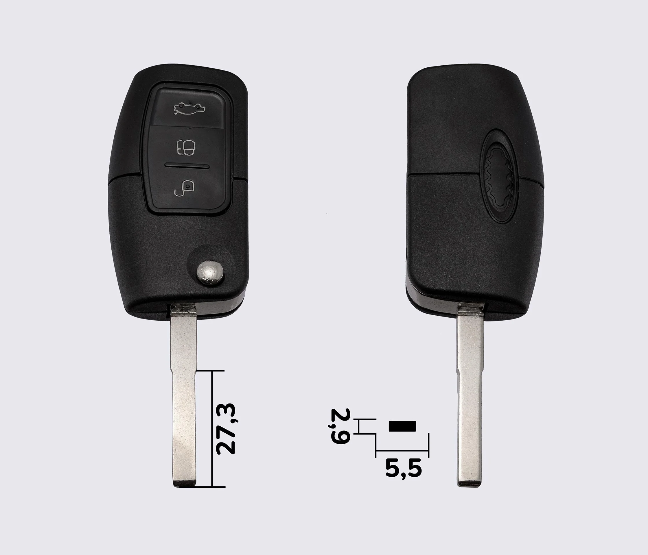 FORD  3 кнопки заготовка викидного ключа (корпус)