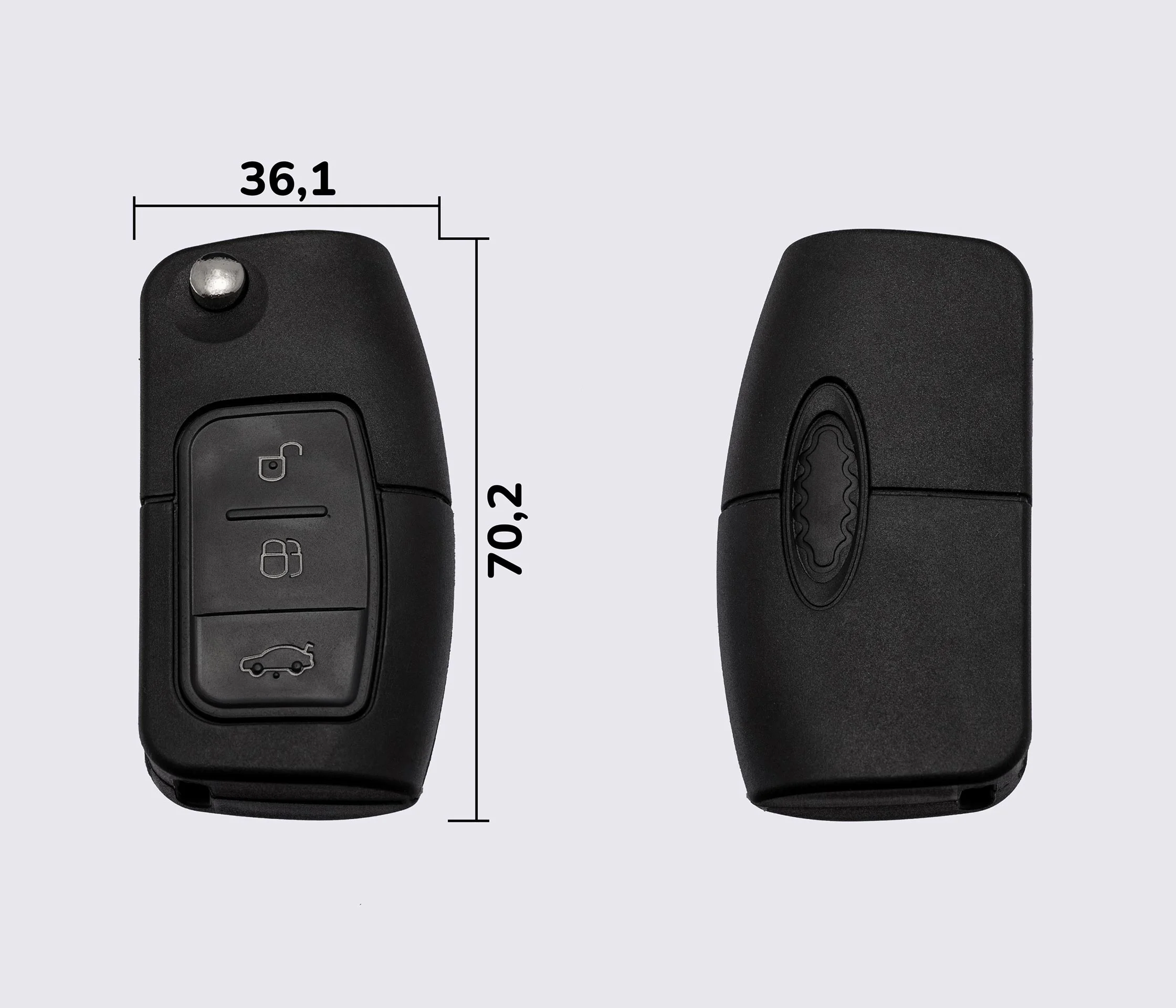 FORD  3 кнопки заготовка викидного ключа (корпус)