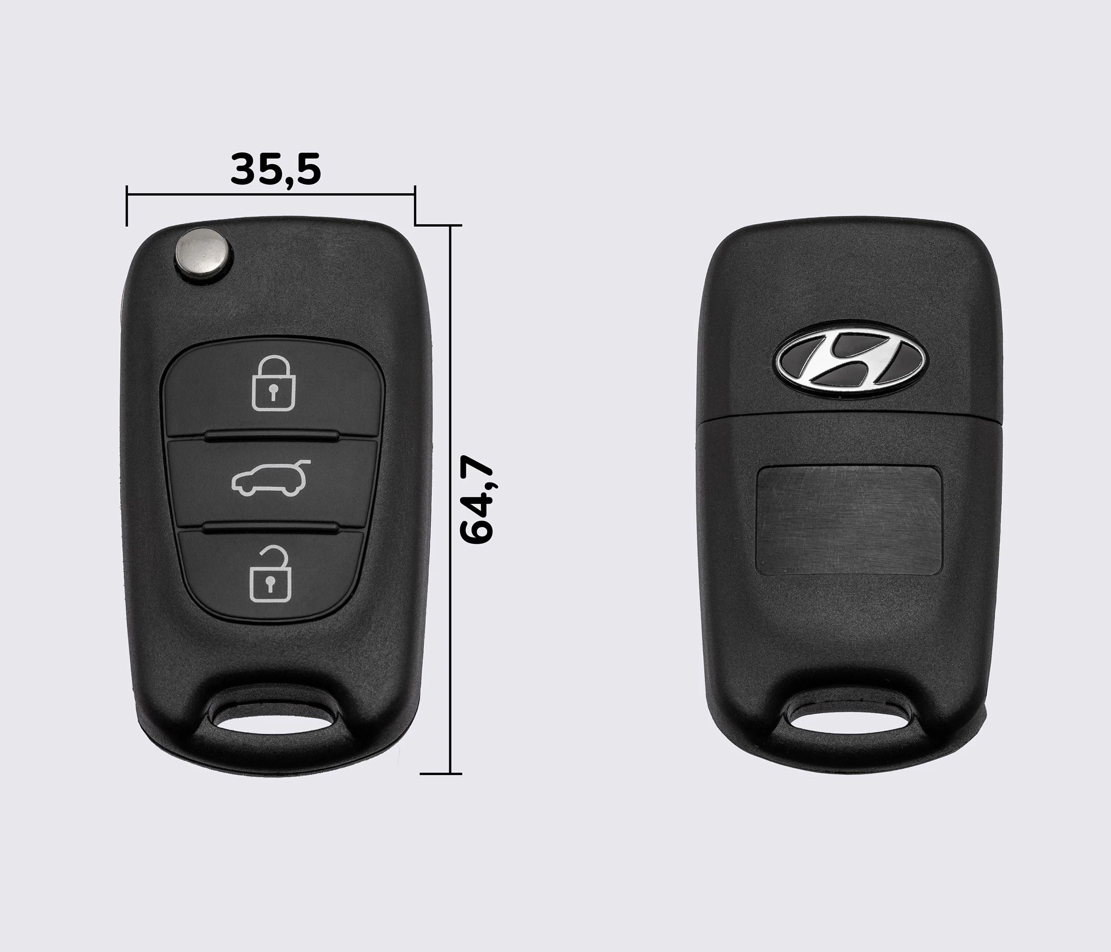 HYUNDAI I30-35 на 3 кнопки заготовка викидного ключа (корпус)