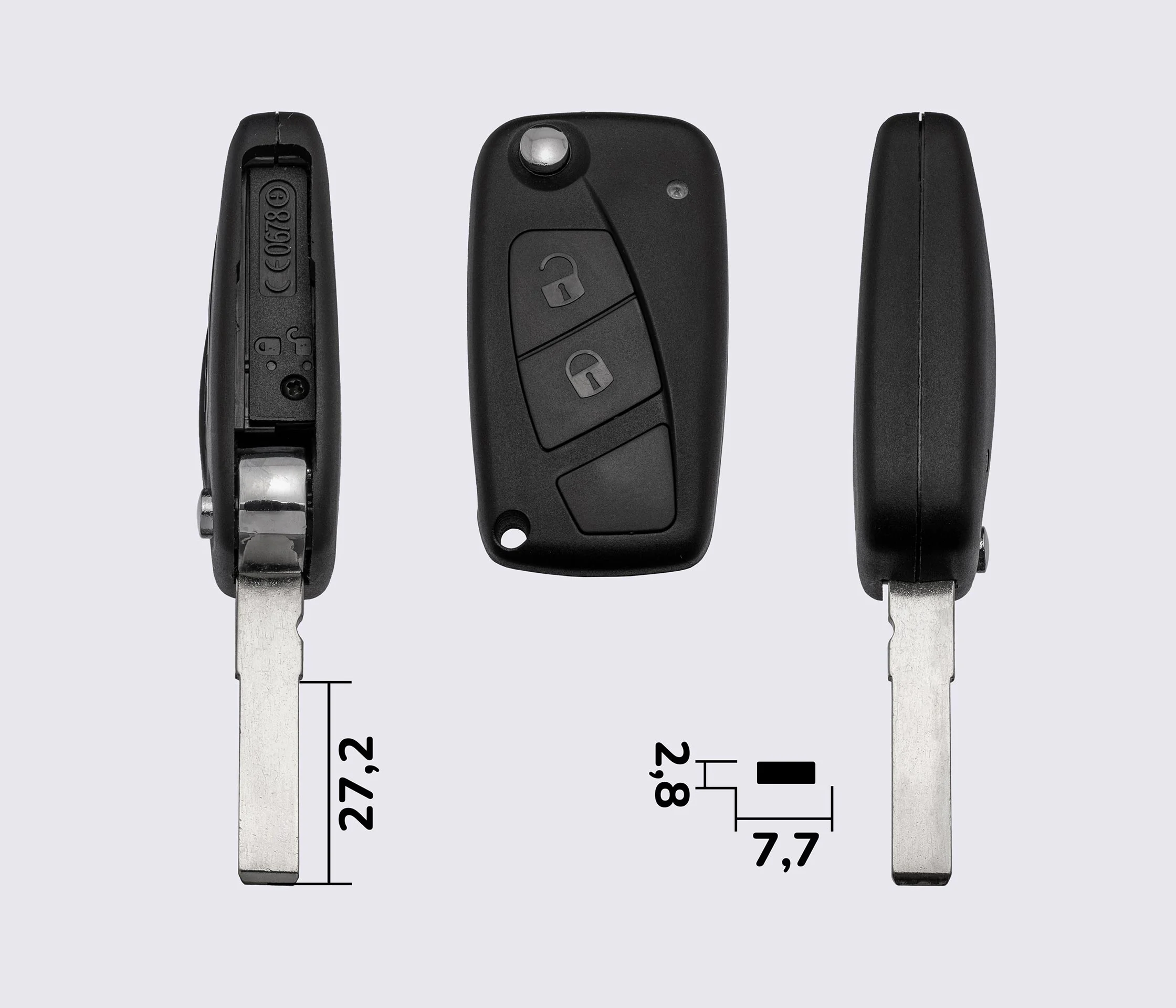 FIAT 2 кнопки заготовка викидного ключа (корпус)