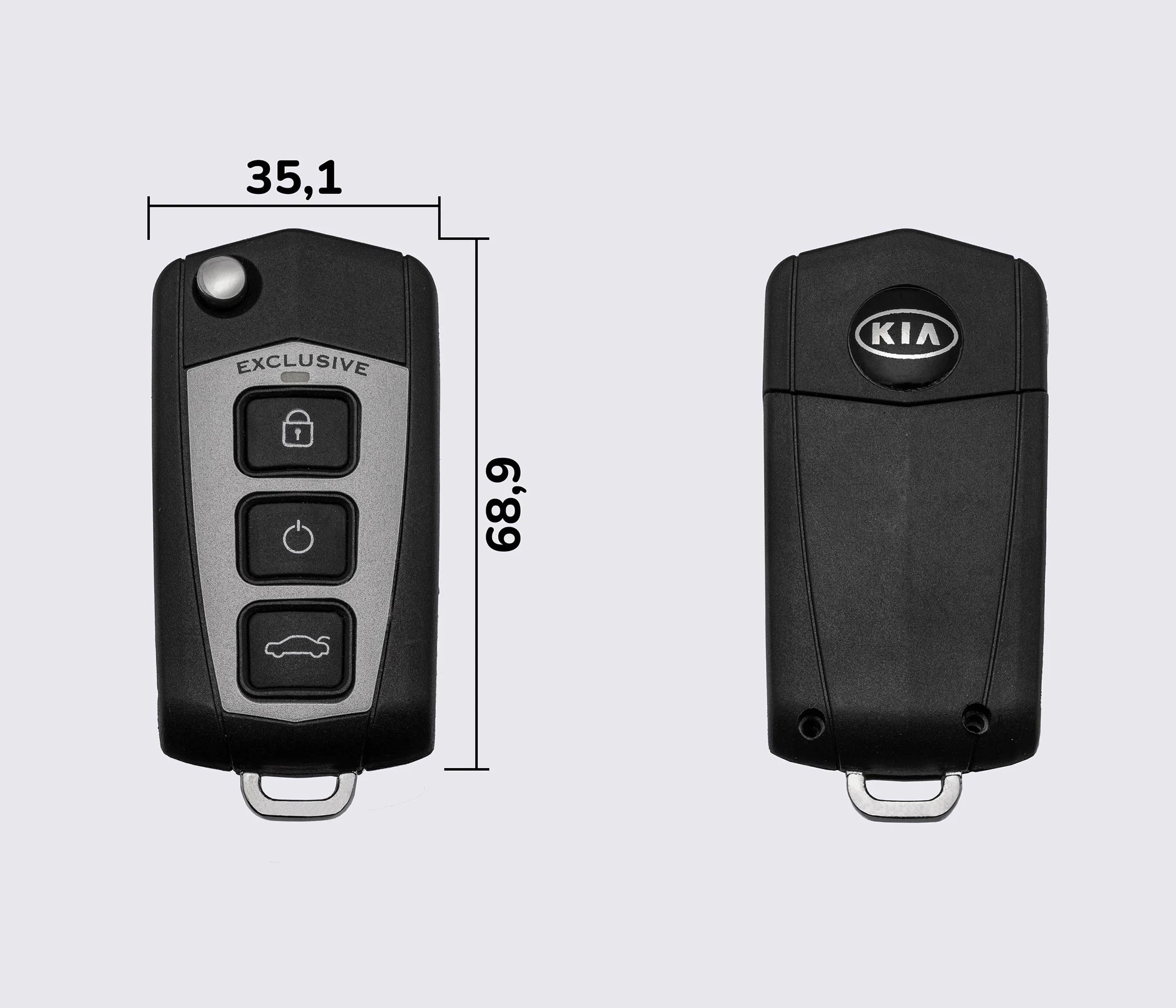 Заготовка KIA CARENS викидний ключ 3 кнопки (корпус)