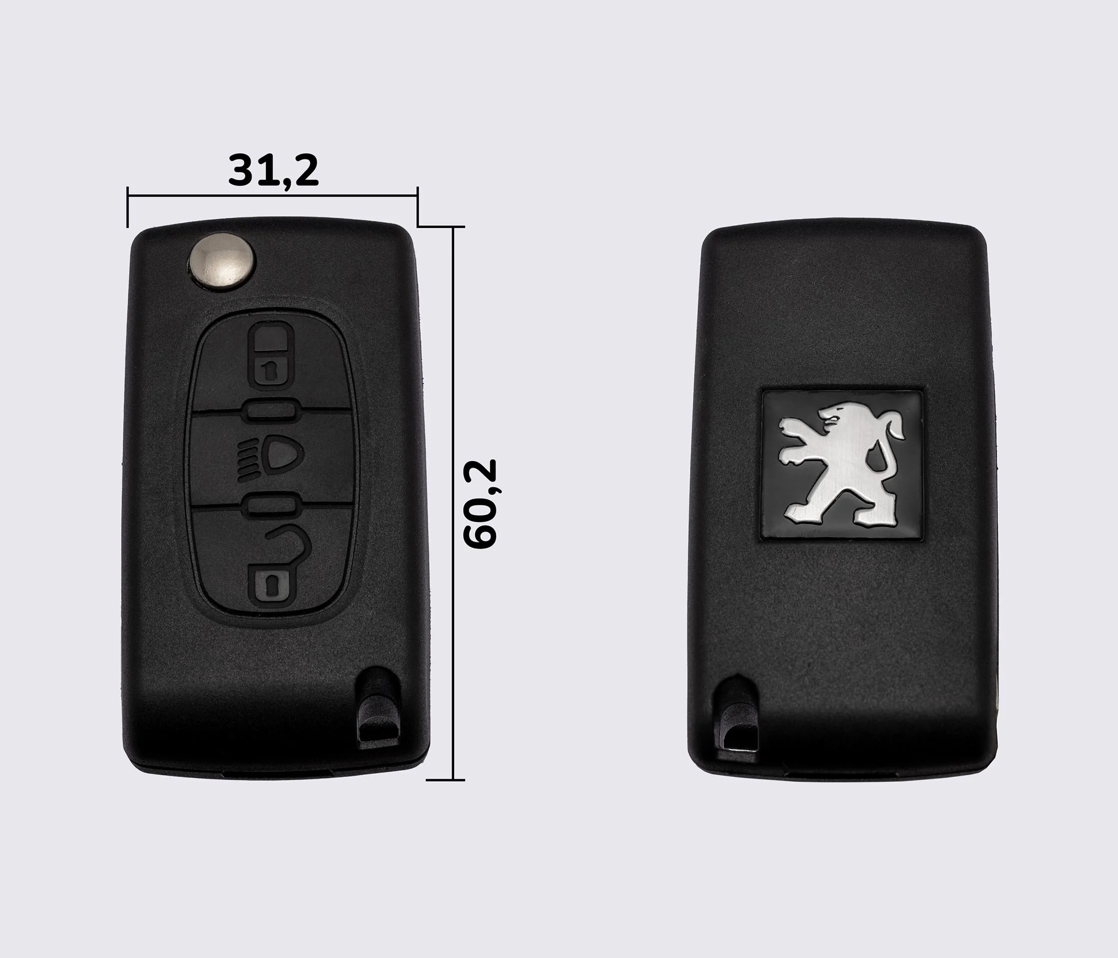 Заготовка PEUGEOT викидний ключ 3 кнопки (корпус) лезо VA2T