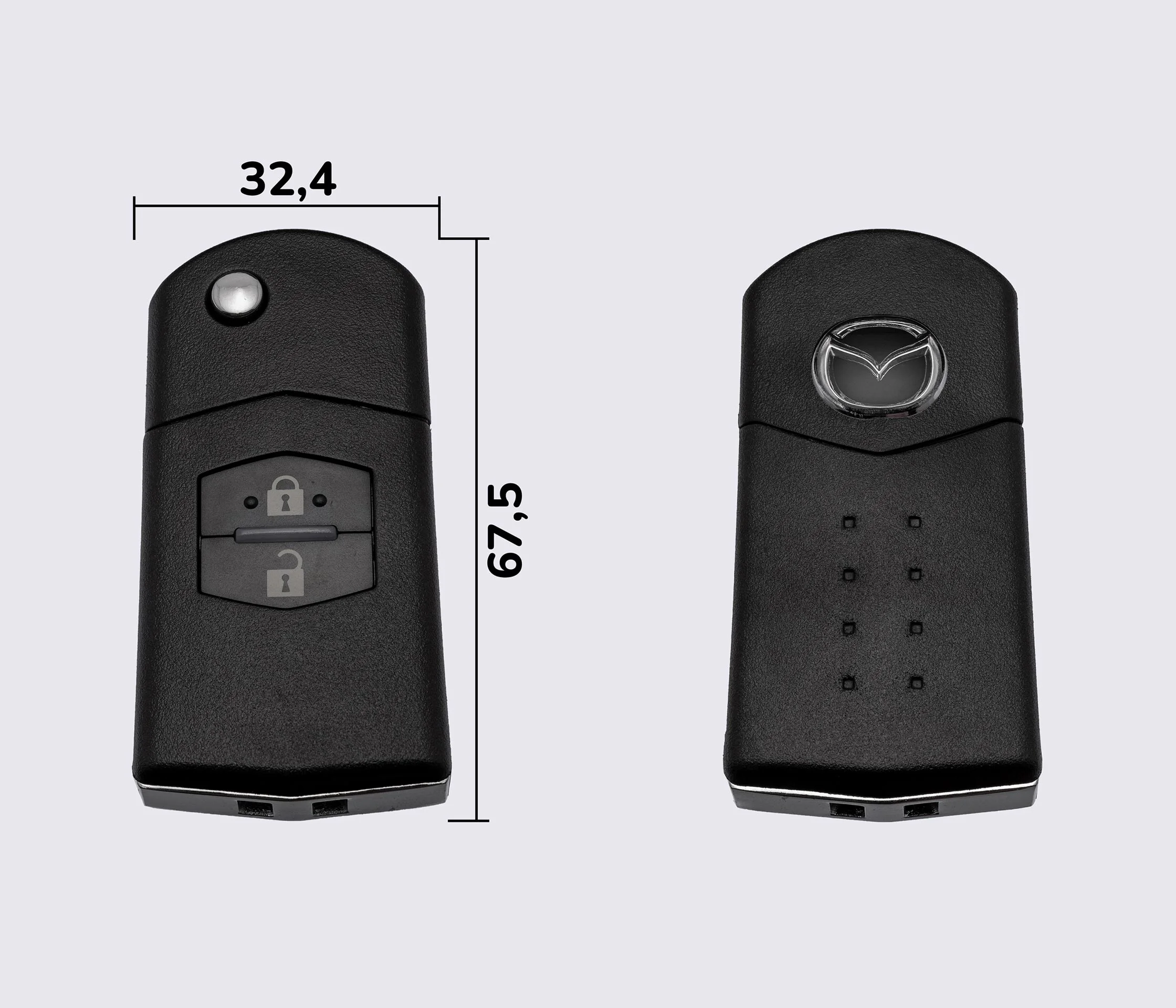 Заготовка MAZDA ORIGINAL викидний ключ 2 кнопки (корпус)