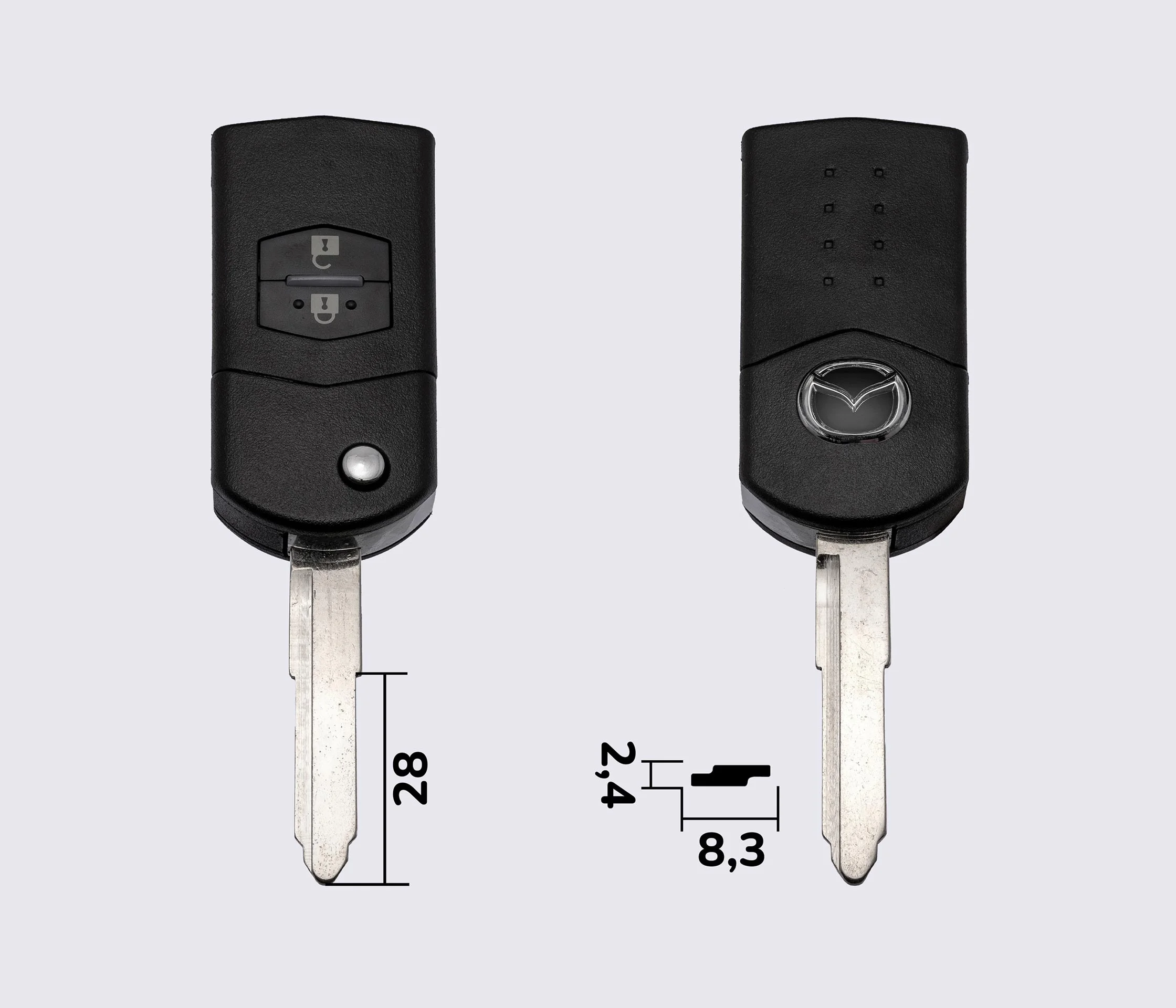 Заготовка MAZDA ORIGINAL викидний ключ 2 кнопки (корпус)