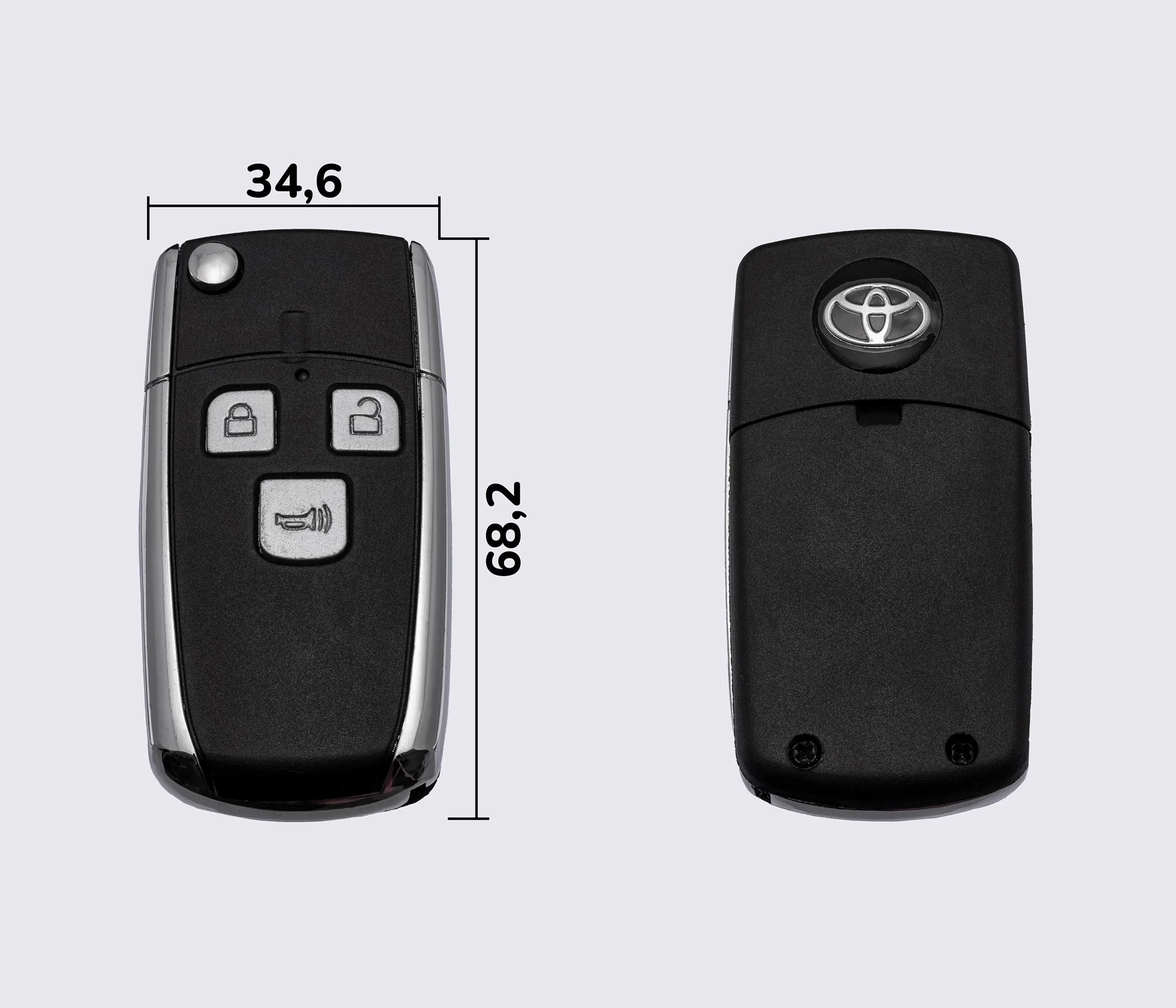 TOYOTA COROLLA викидний ключ 3 кнопки (корпус) 2 покоління, заготовка ключа