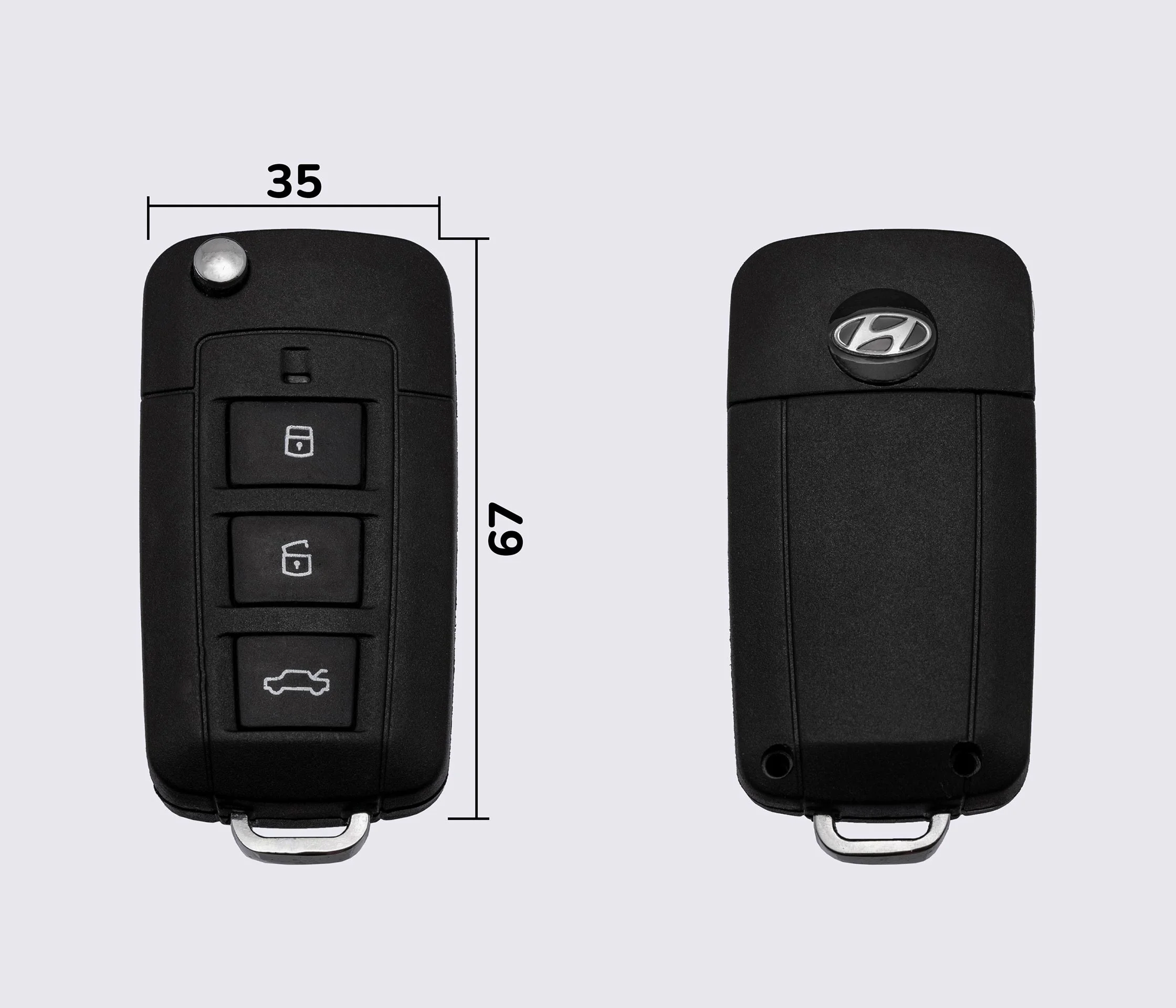 Заготовка HYUNDAI викидний ключ 3 кнопки (корпус)