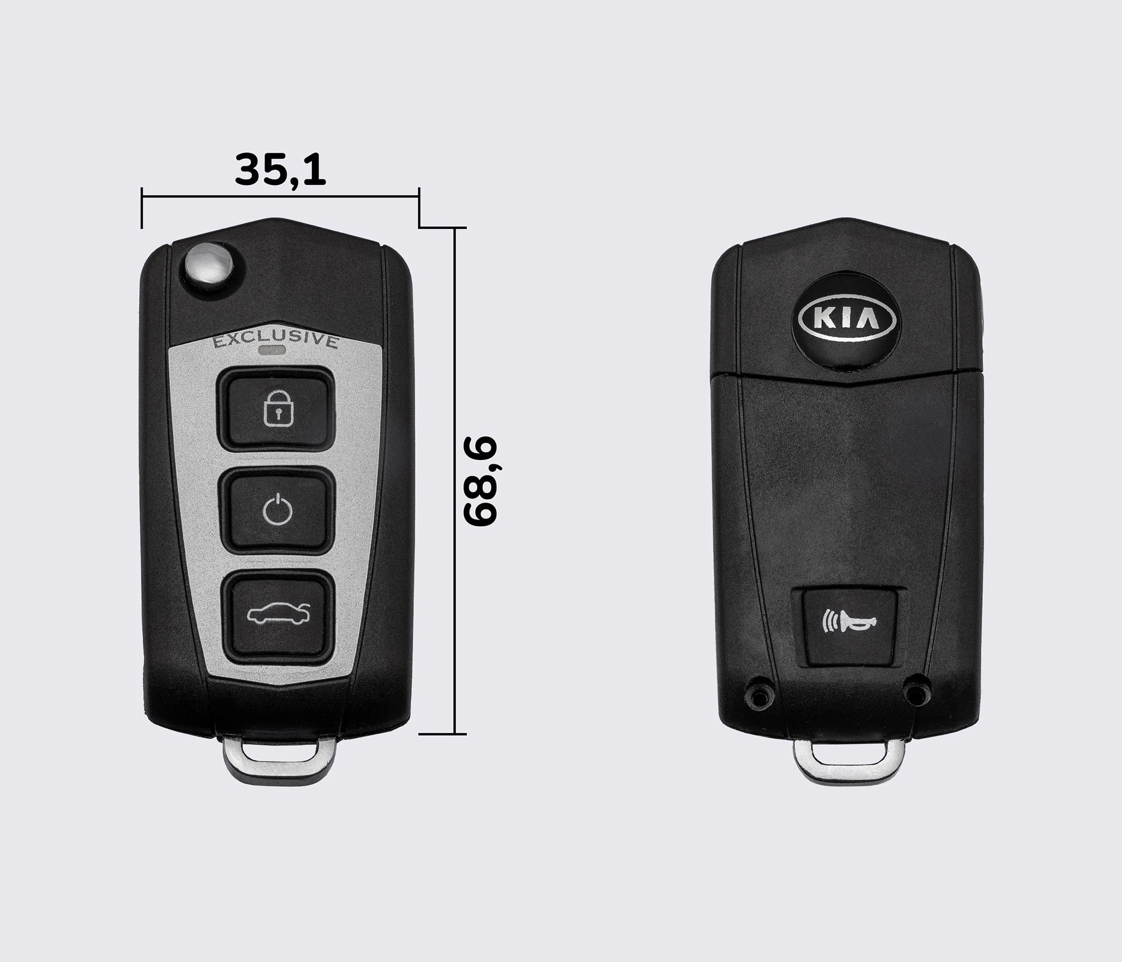 Заготовка KIA CERATO викидний ключ 3 кнопки +1 кнопка (PANIC) (корпус) KOREA style