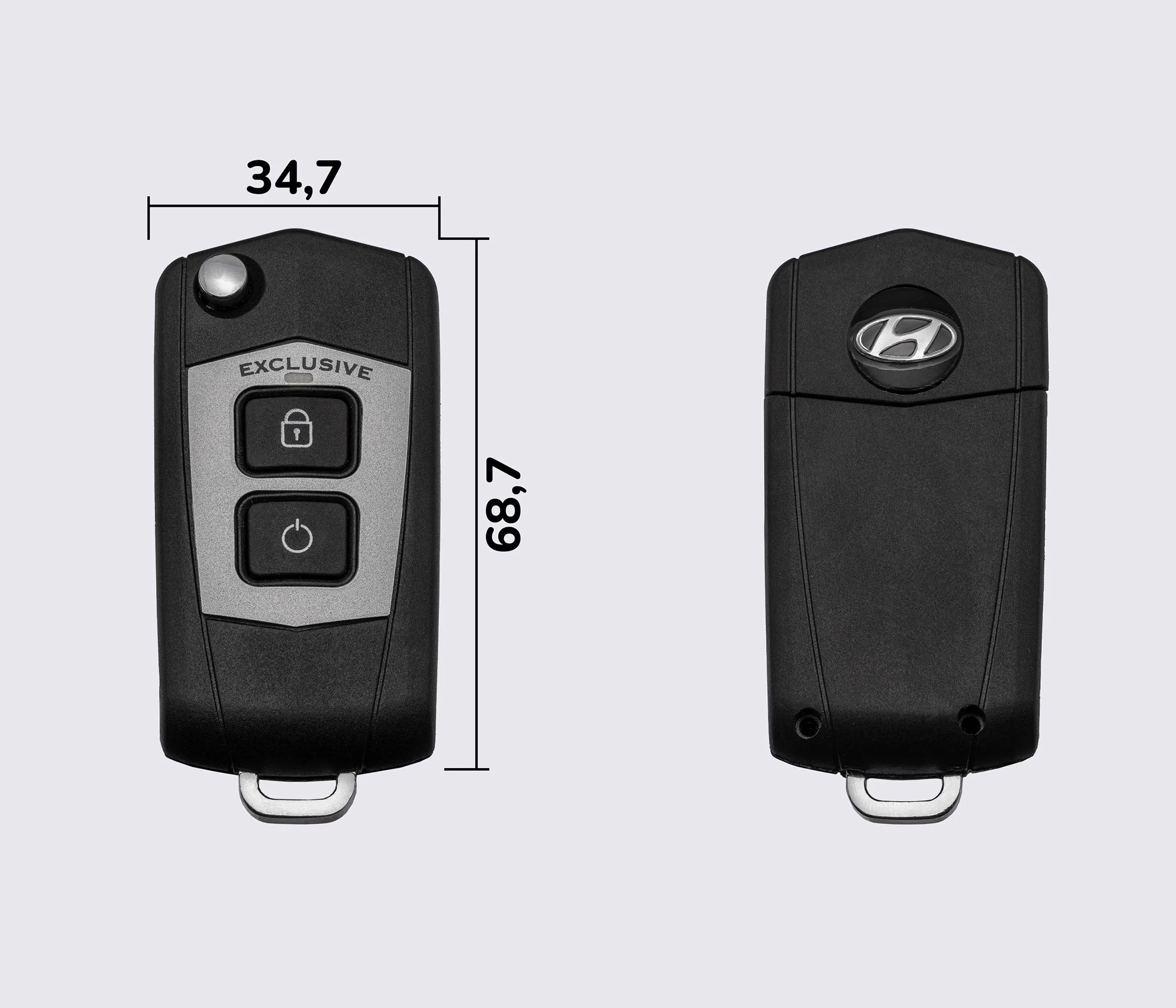 Заготовка HYUNDAI SANTA FE викидний ключ 2 кнопки (корпус), з кріпленням на корпусі батареї