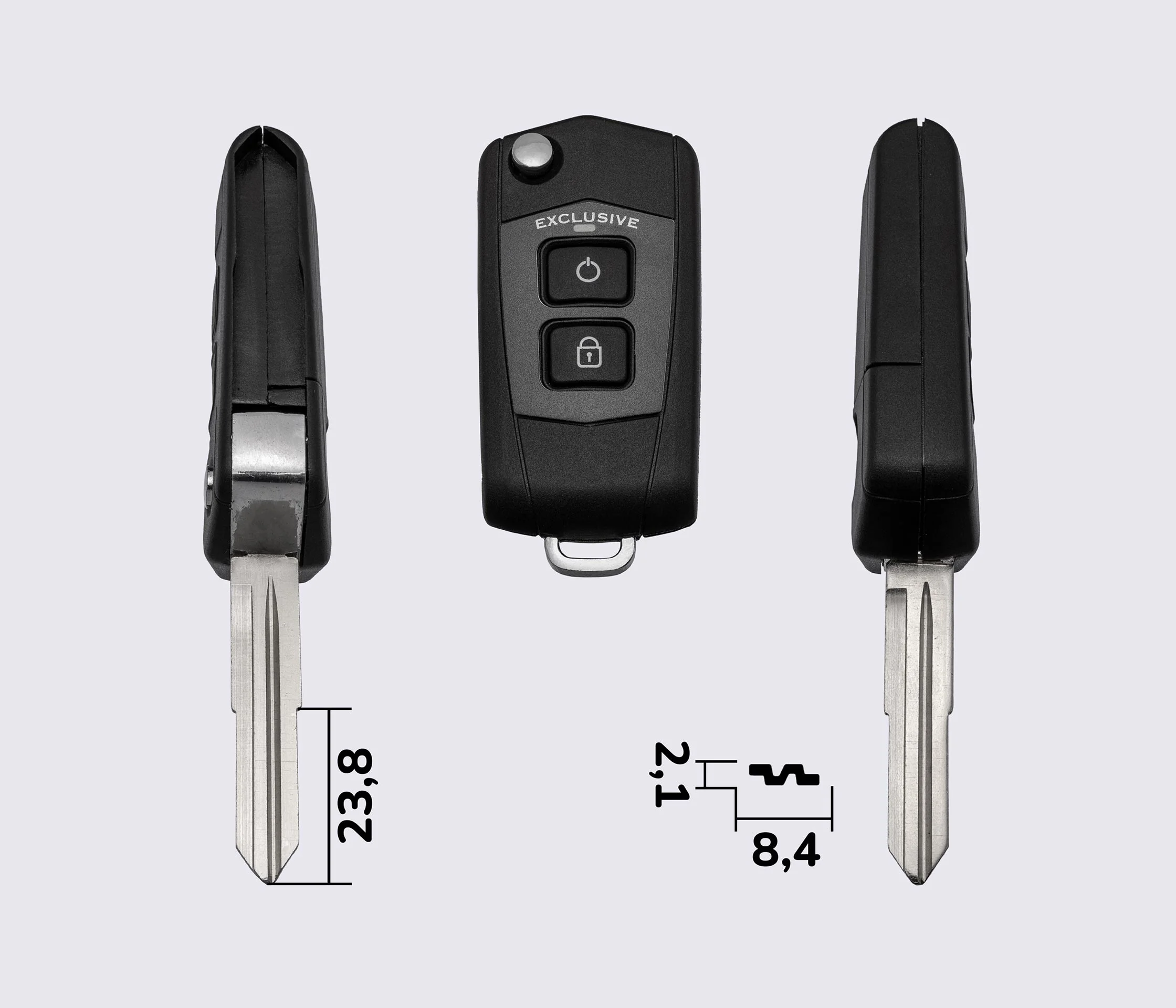Заготовка HYUNDAI SANTA FE викидний ключ 2 кнопки (корпус)