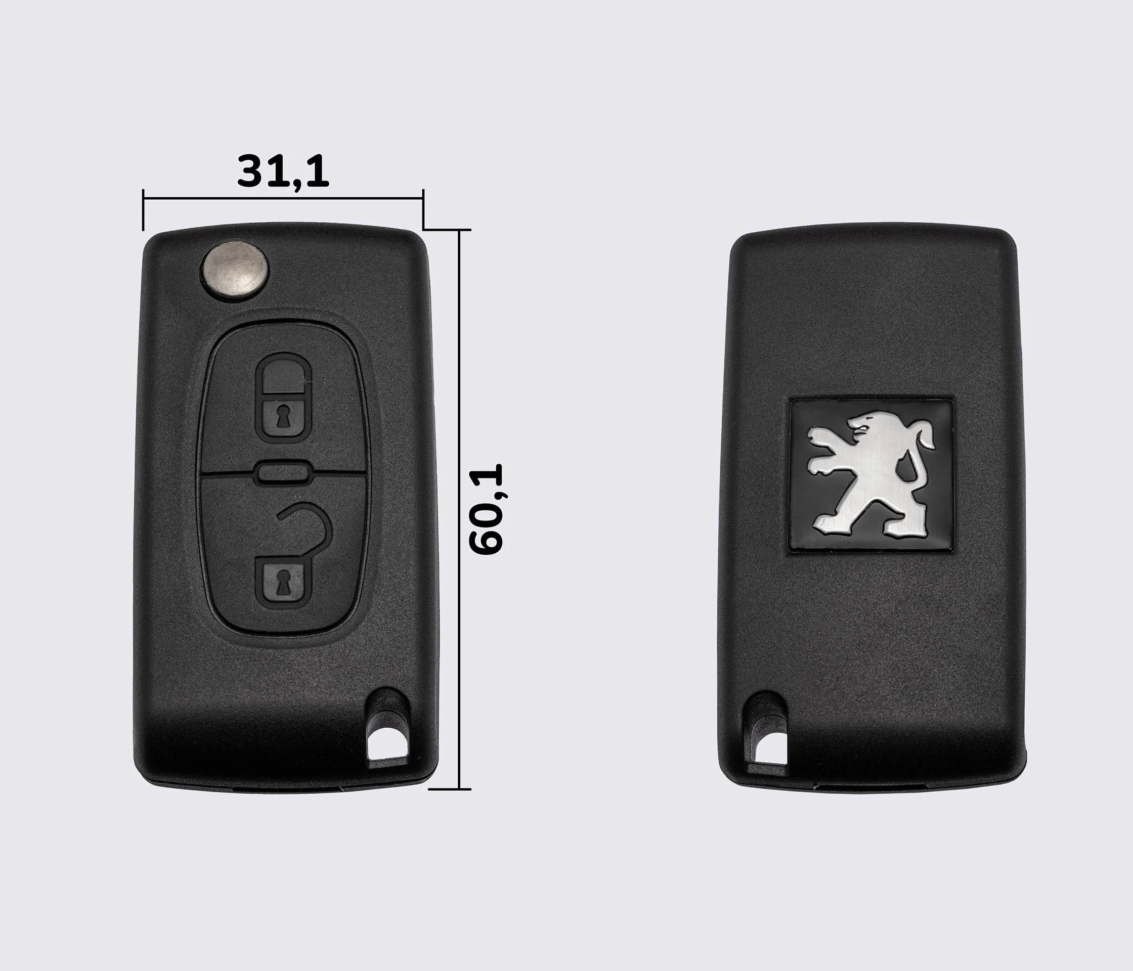 PEUGEOT викидний ключ 2 кнопки (корпус) лезо HU83 заготовка ключа