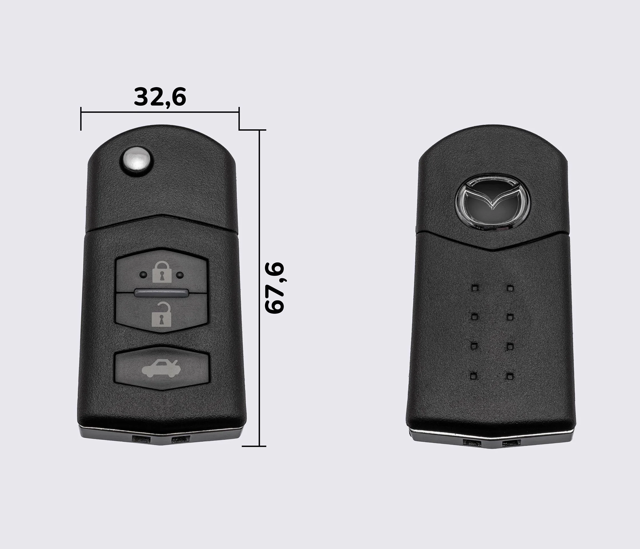 MAZDA ORIGINAL викидний ключ 3 кнопки (корпус) заготовка ключа