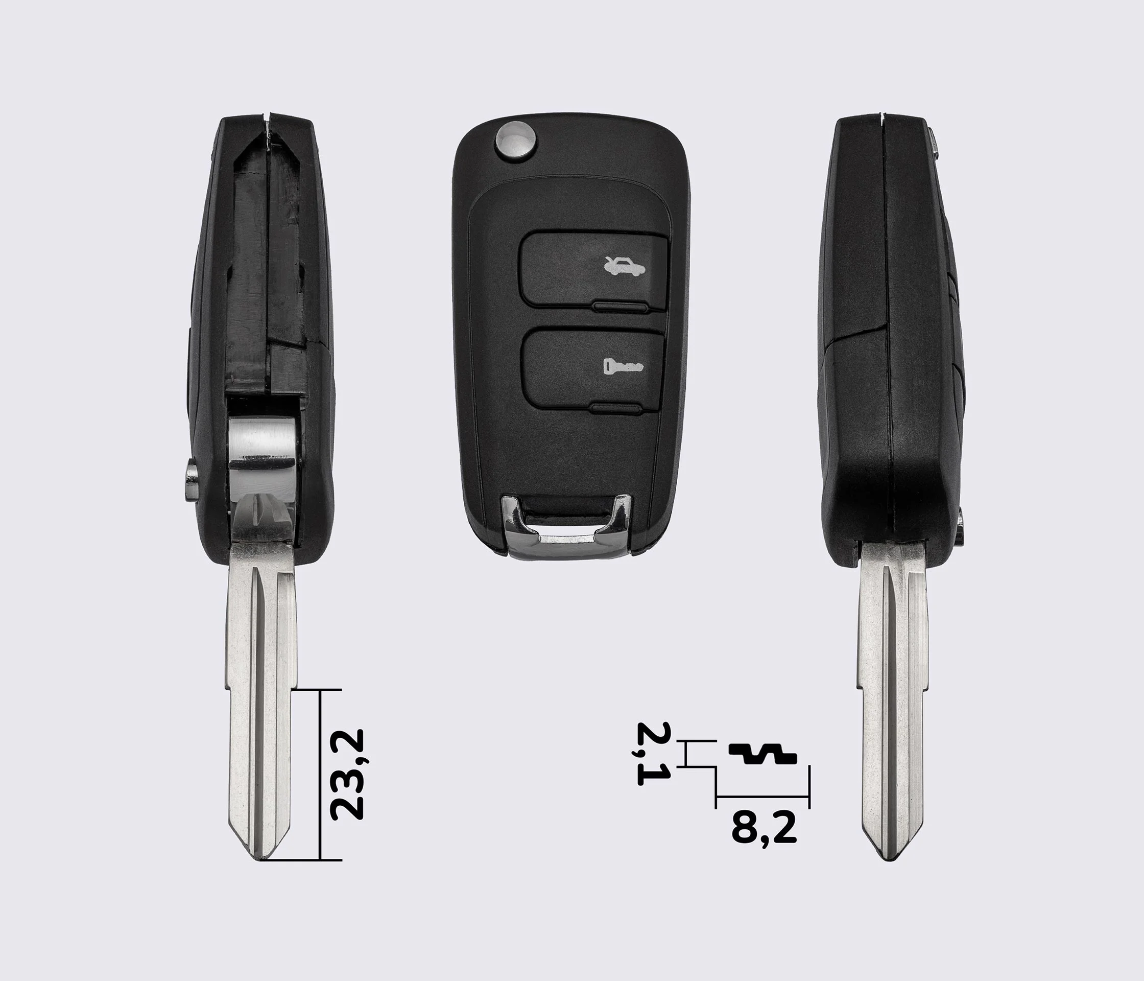 Заготовка CHEVROLET ORIGINAL викидний ключ 2 кнопки (корпус)
