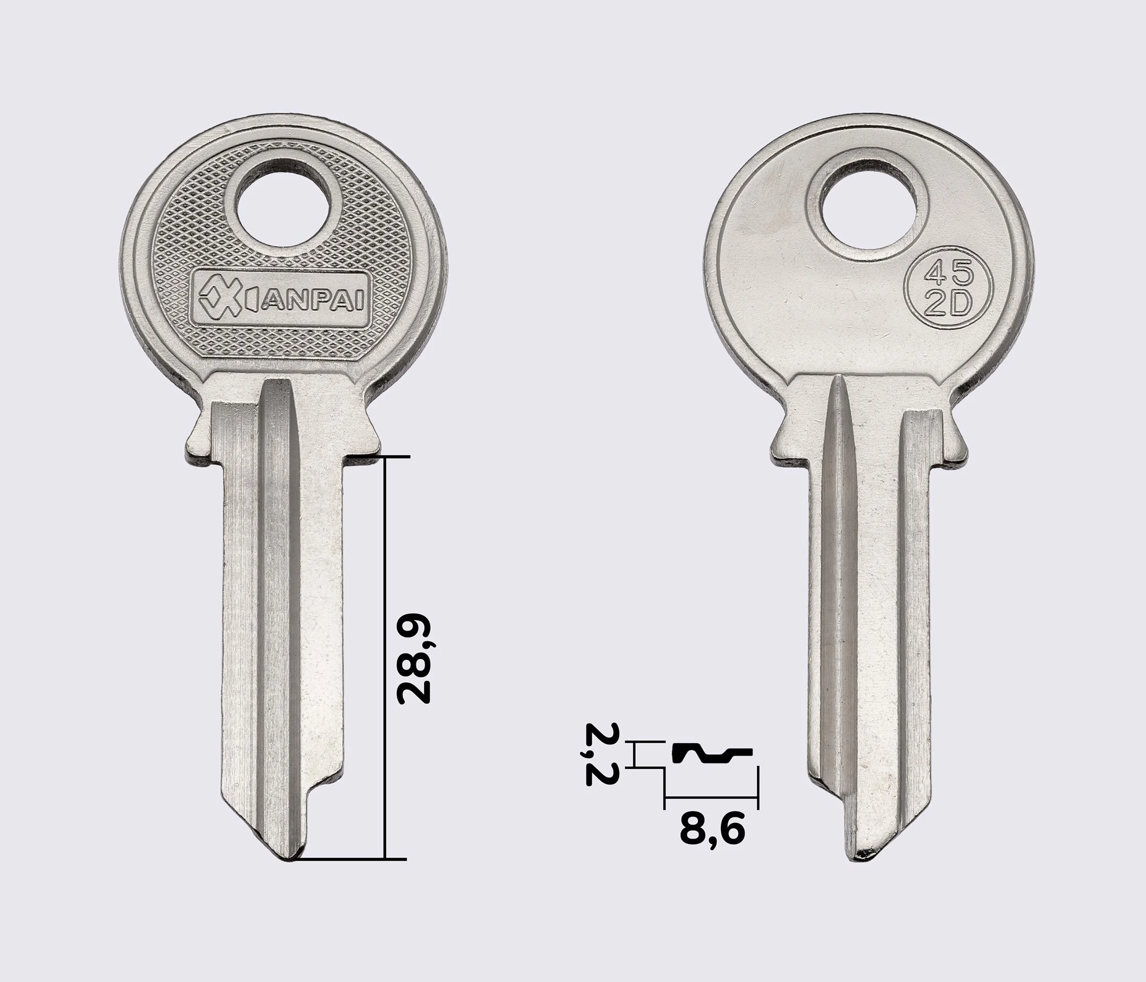 Заготовка ключів 45-2D (Xianpai)