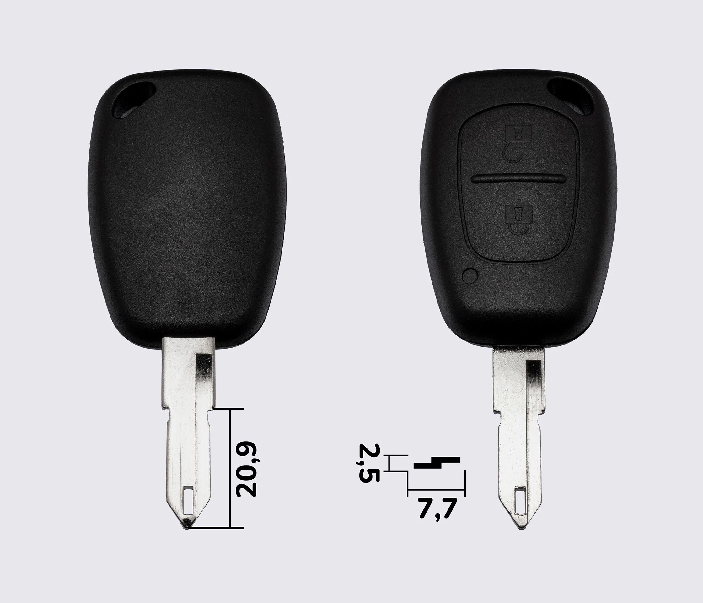 RENAULT 2 кнопки (корпус), лезвие NE73,заготовка ключа
