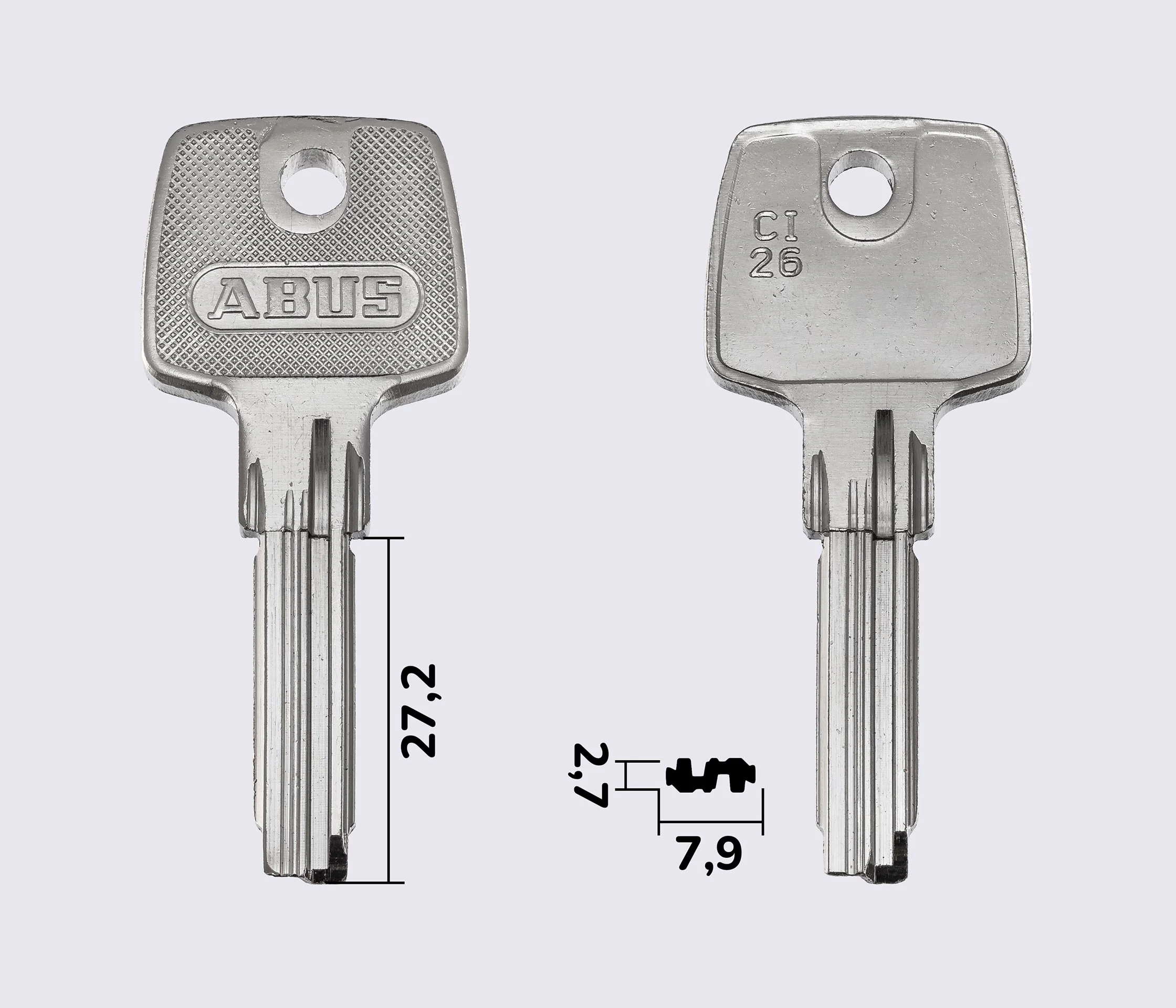 Заготовка ключа CI-26 (латунь) короткий упор