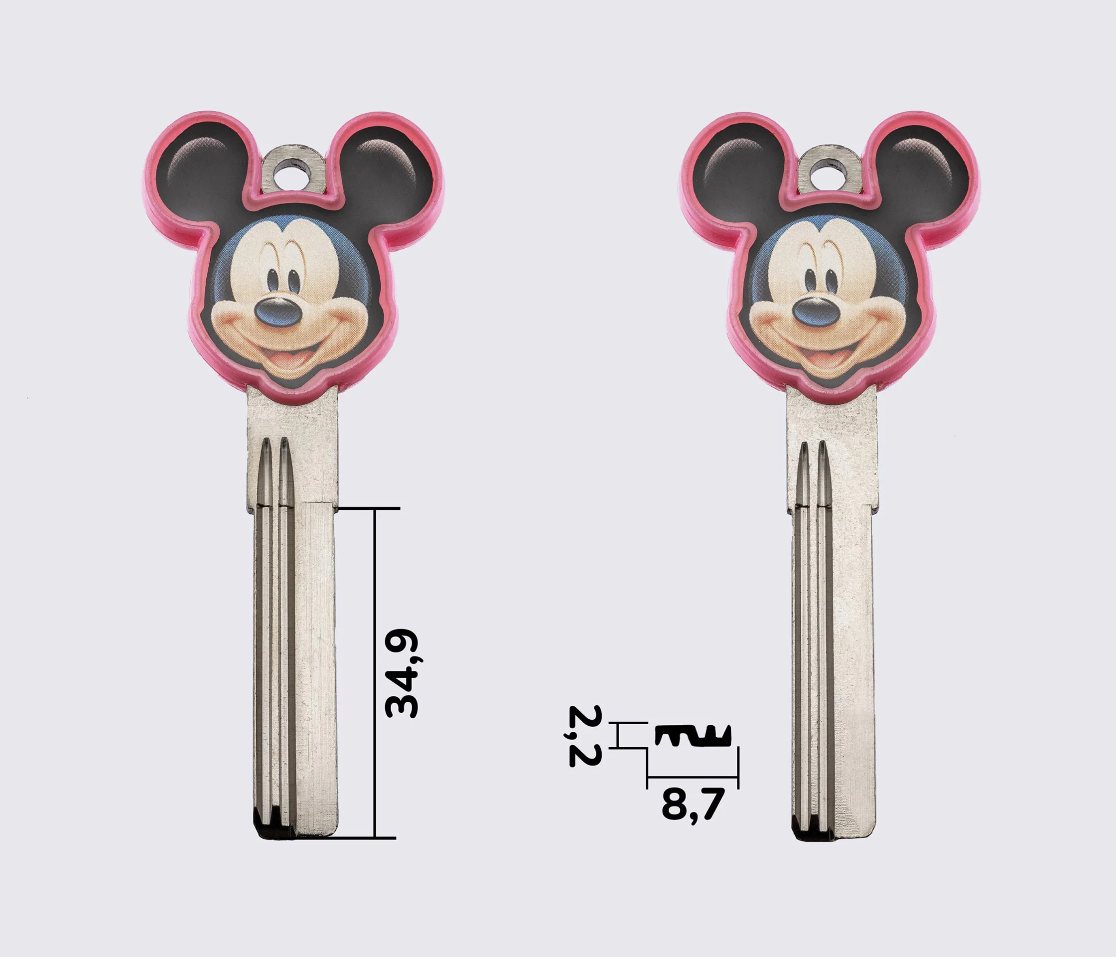 BAODEAN mickey mouse розовый (латунь) заготовка ключа
