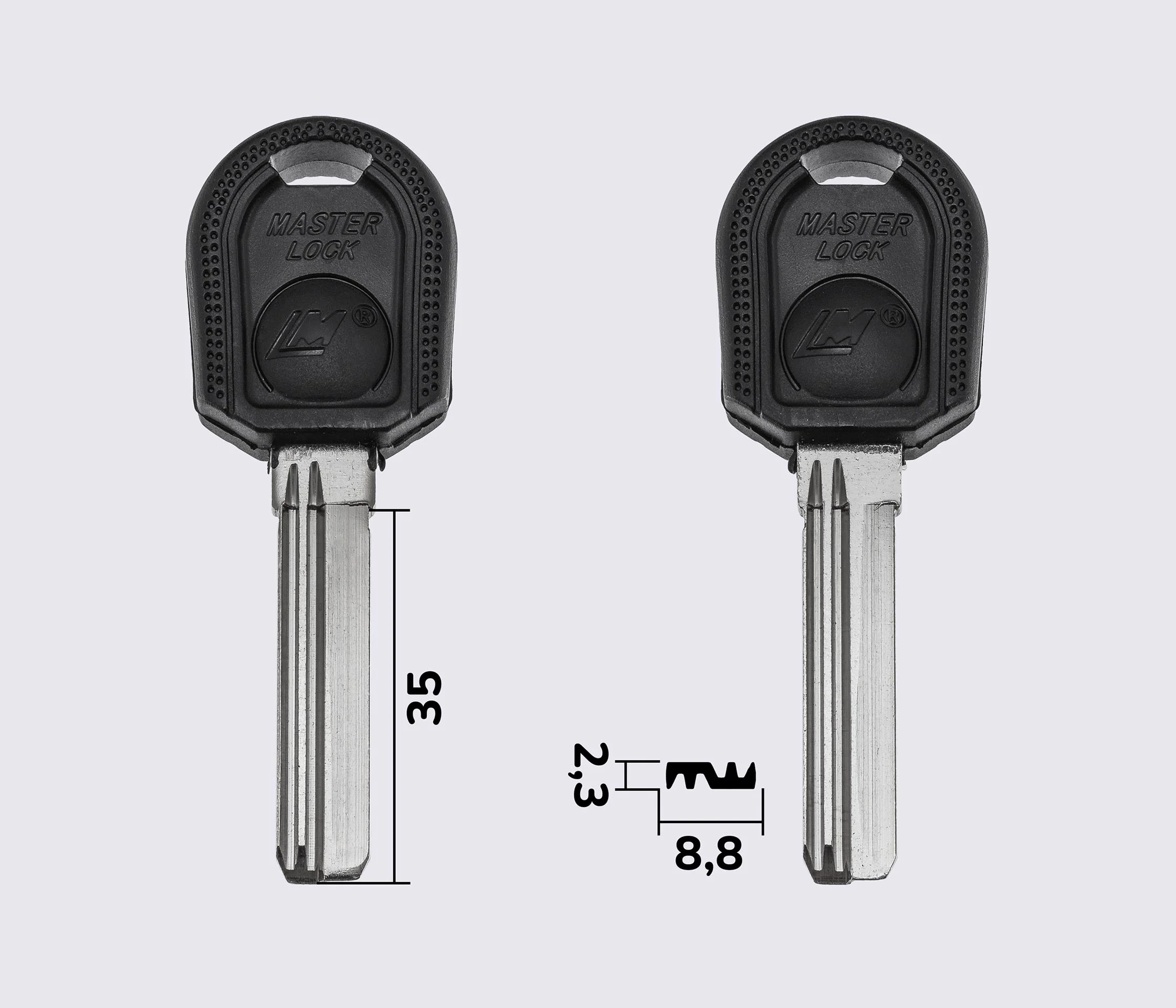 MASTER LOCK с пластиковой ручкой (латунь) заготовка ключа