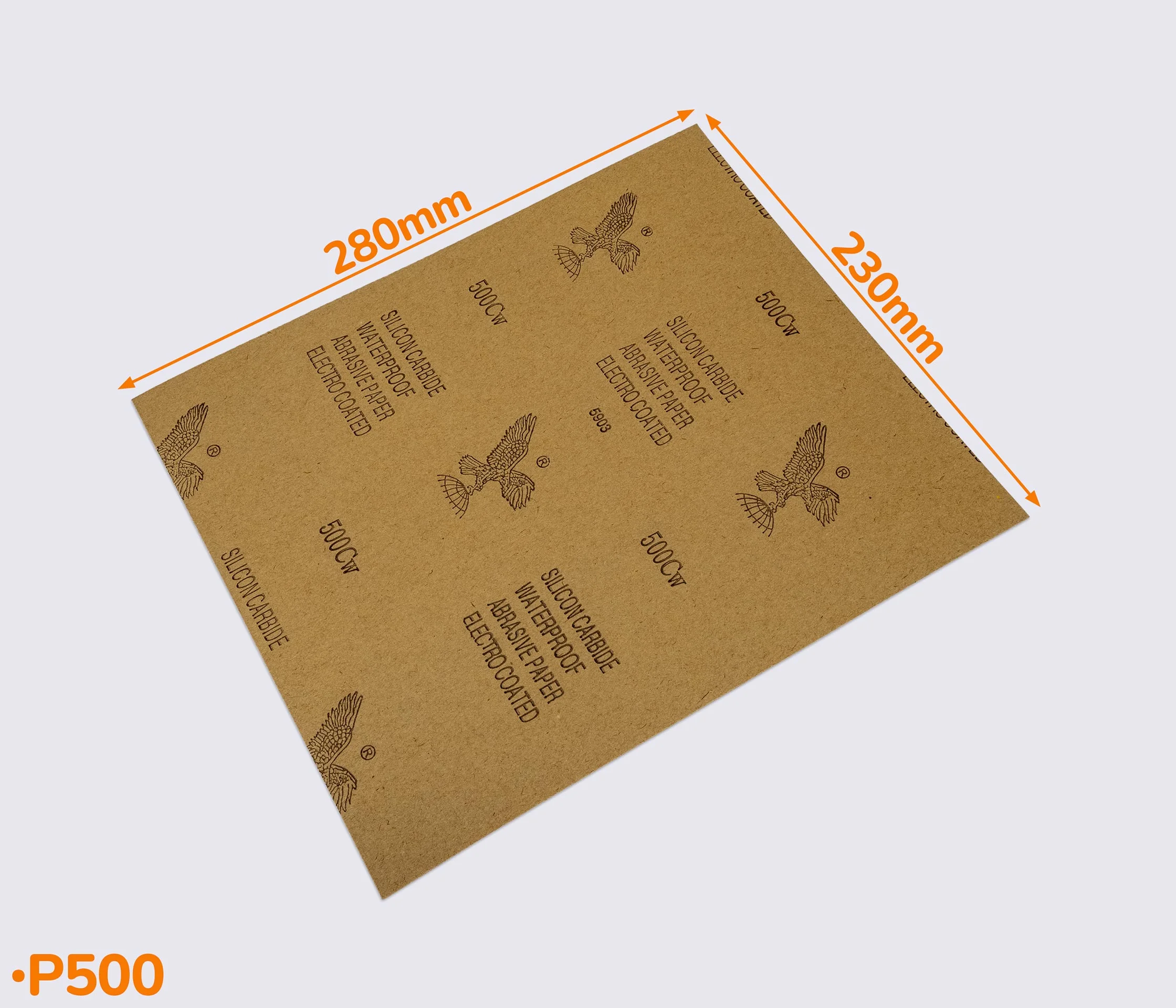 Листовая наждачная бумага / шкурка Р500, р.230х280 мм 00-204/500