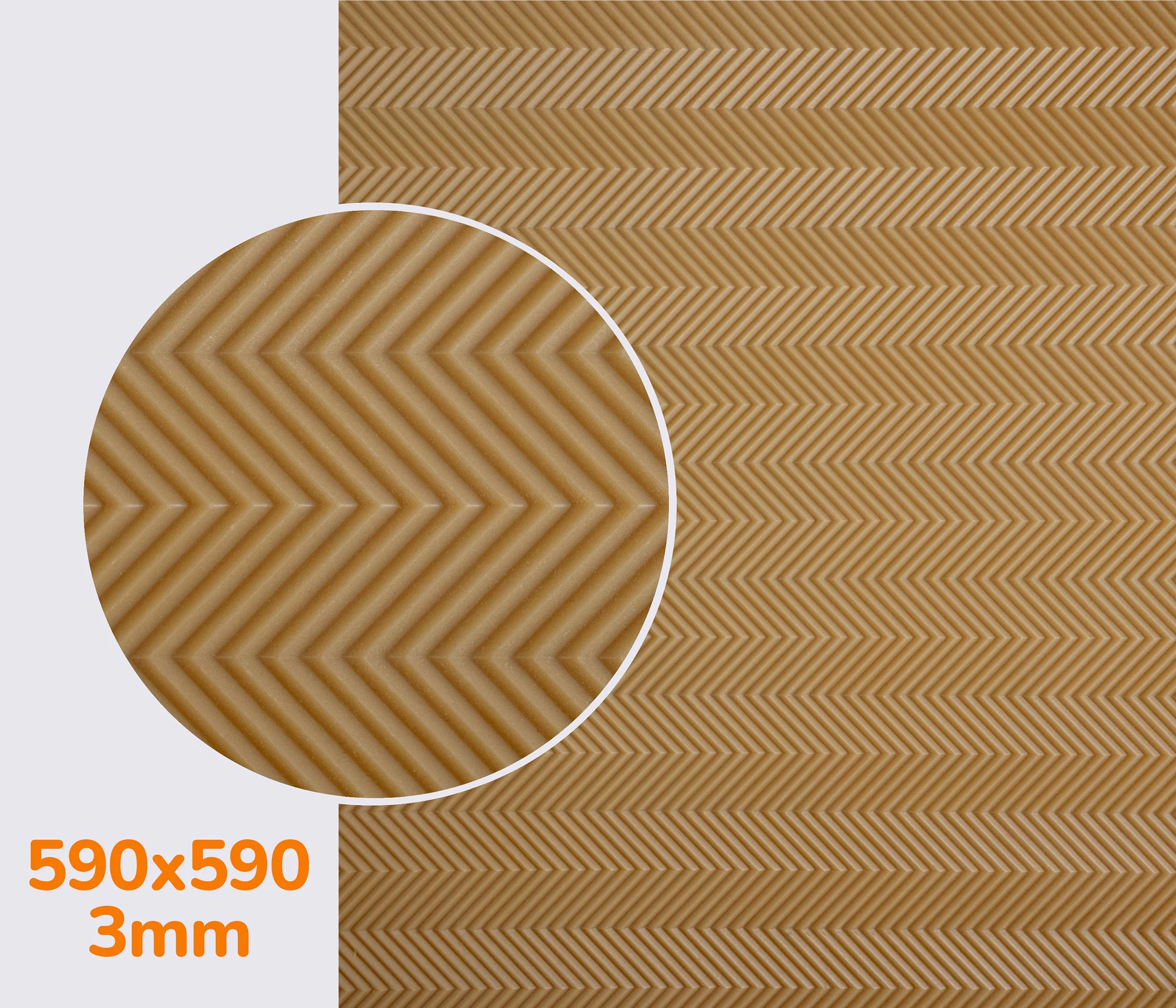 Резина подметочная каучуковая Wave Rubber, р. 590*590*3.0 мм, цв бежевый