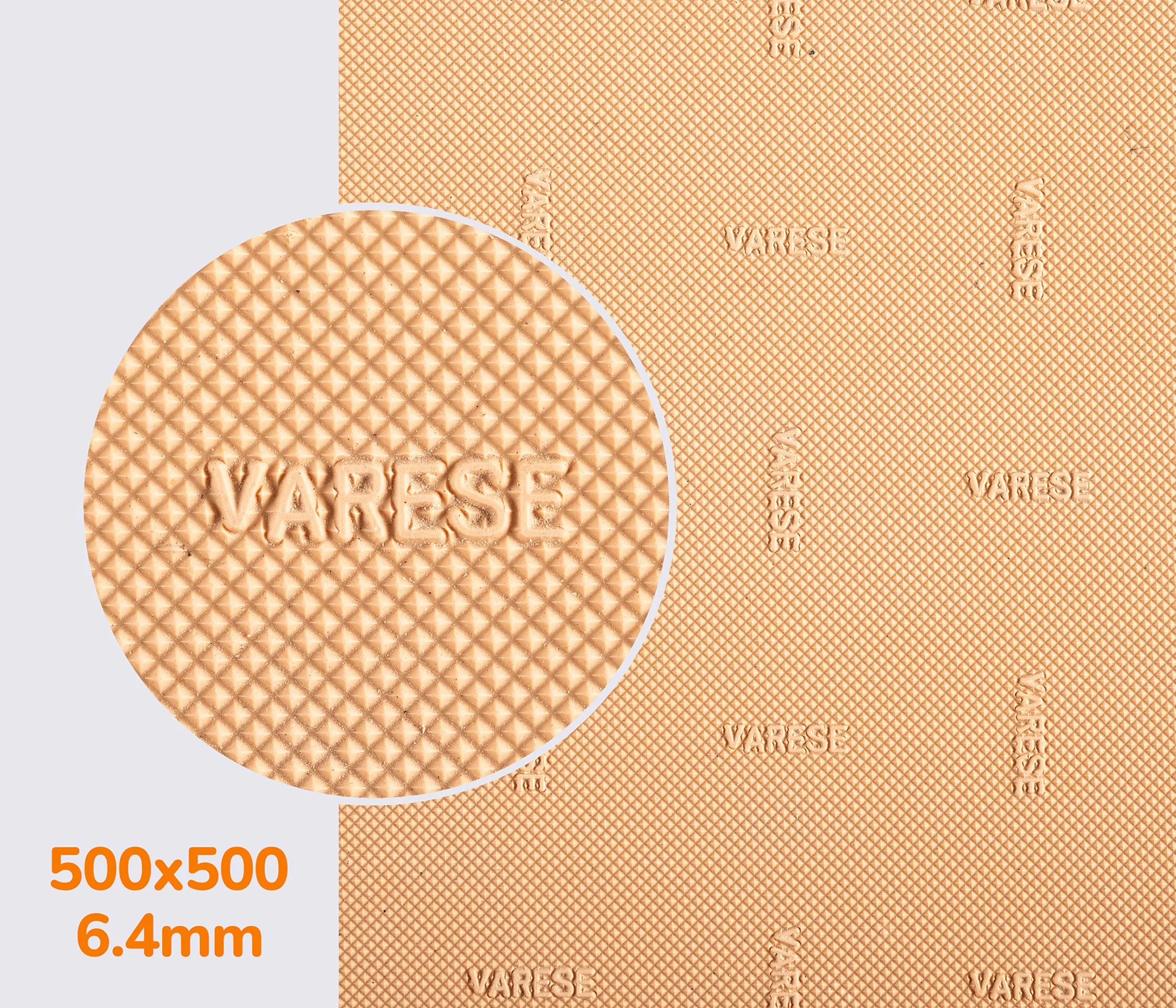 Резина набоечная VARESE, ВАРЕС, (Китай), р. 500*500*6.4 мм, цв. бежевый