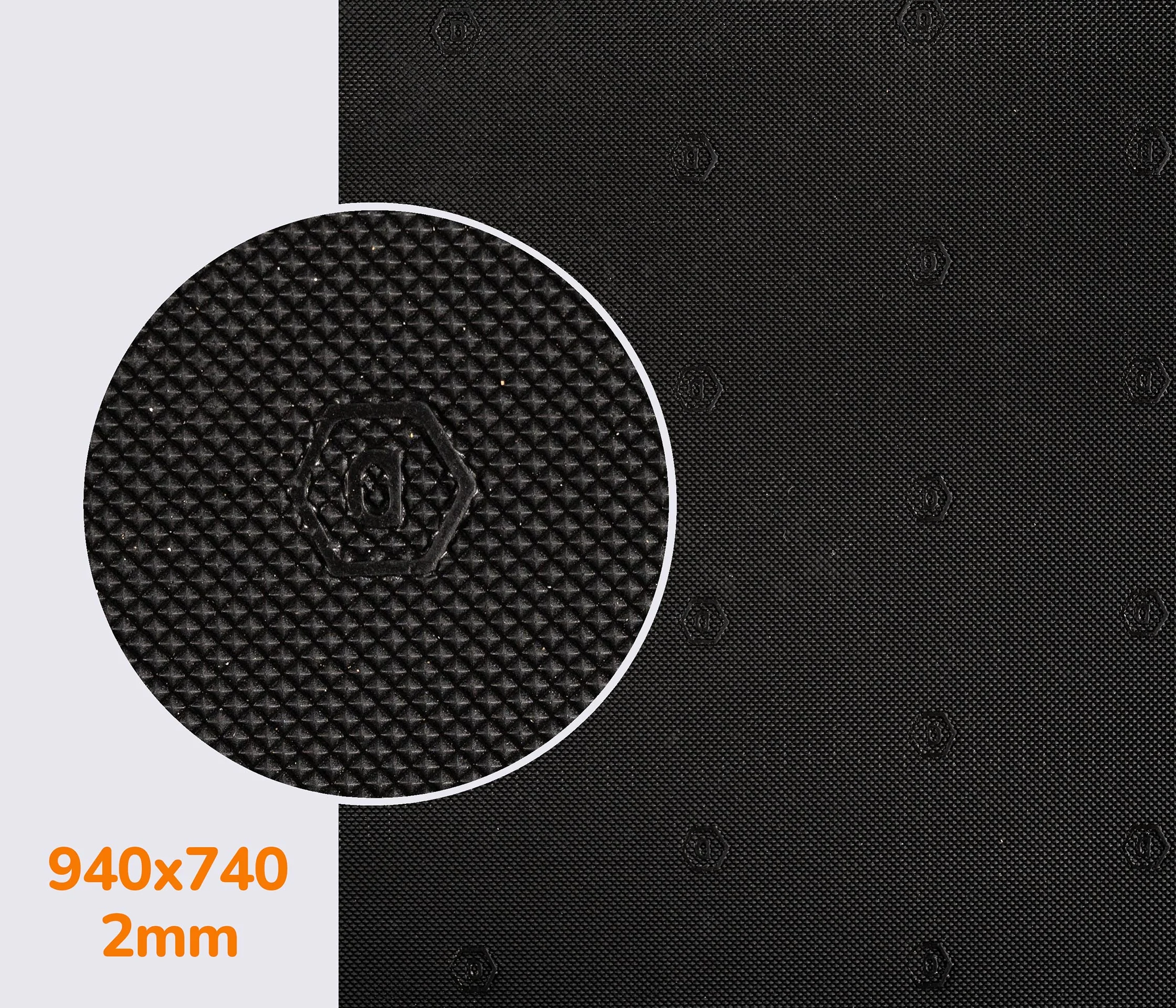 Гумова профілактика "D" (Dunlop) р. 940*740*2мм, кол. чорний