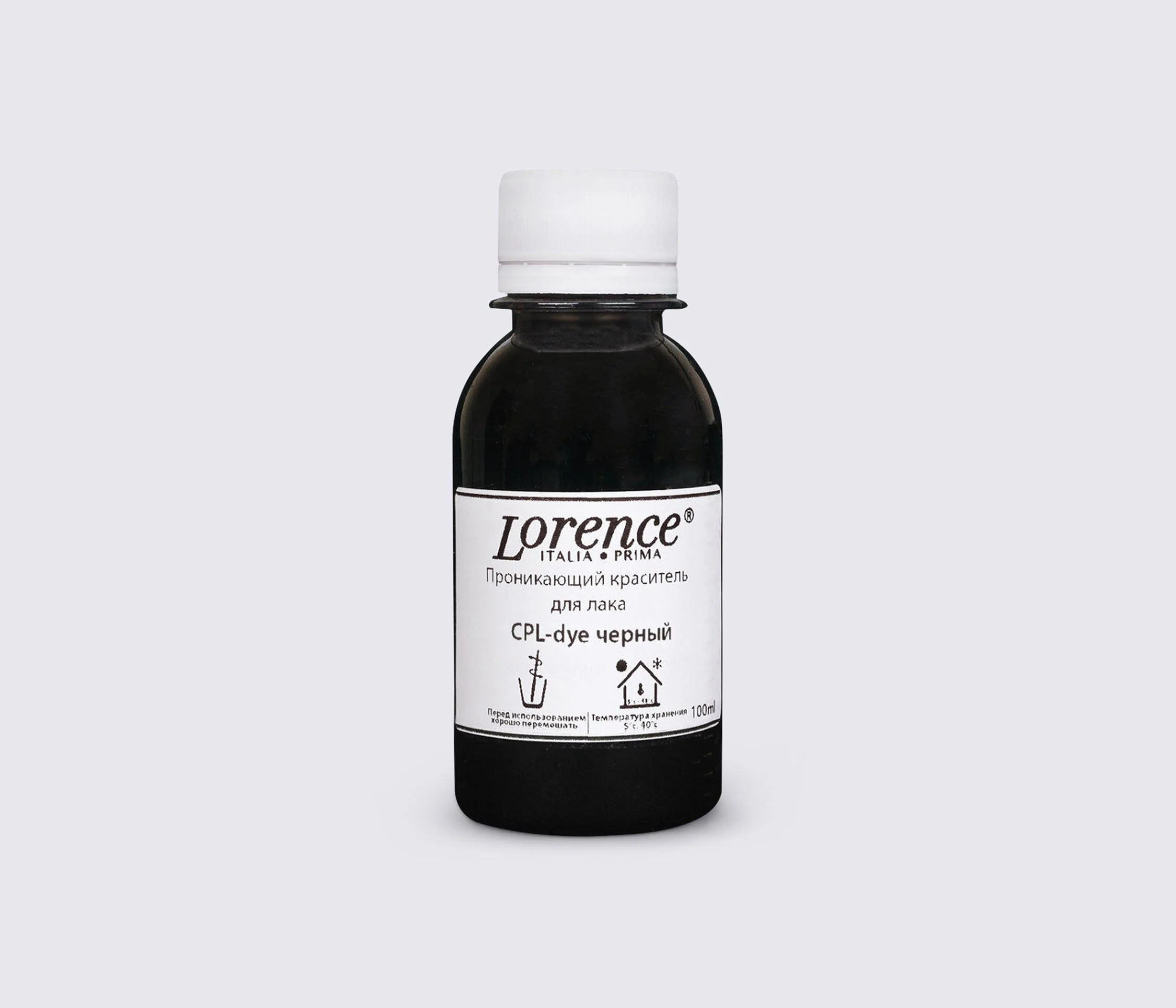 Проникающая черная краска для лаковой кожи 100 мл - CPL-dye (black) - Patent leather dye (Lorence)