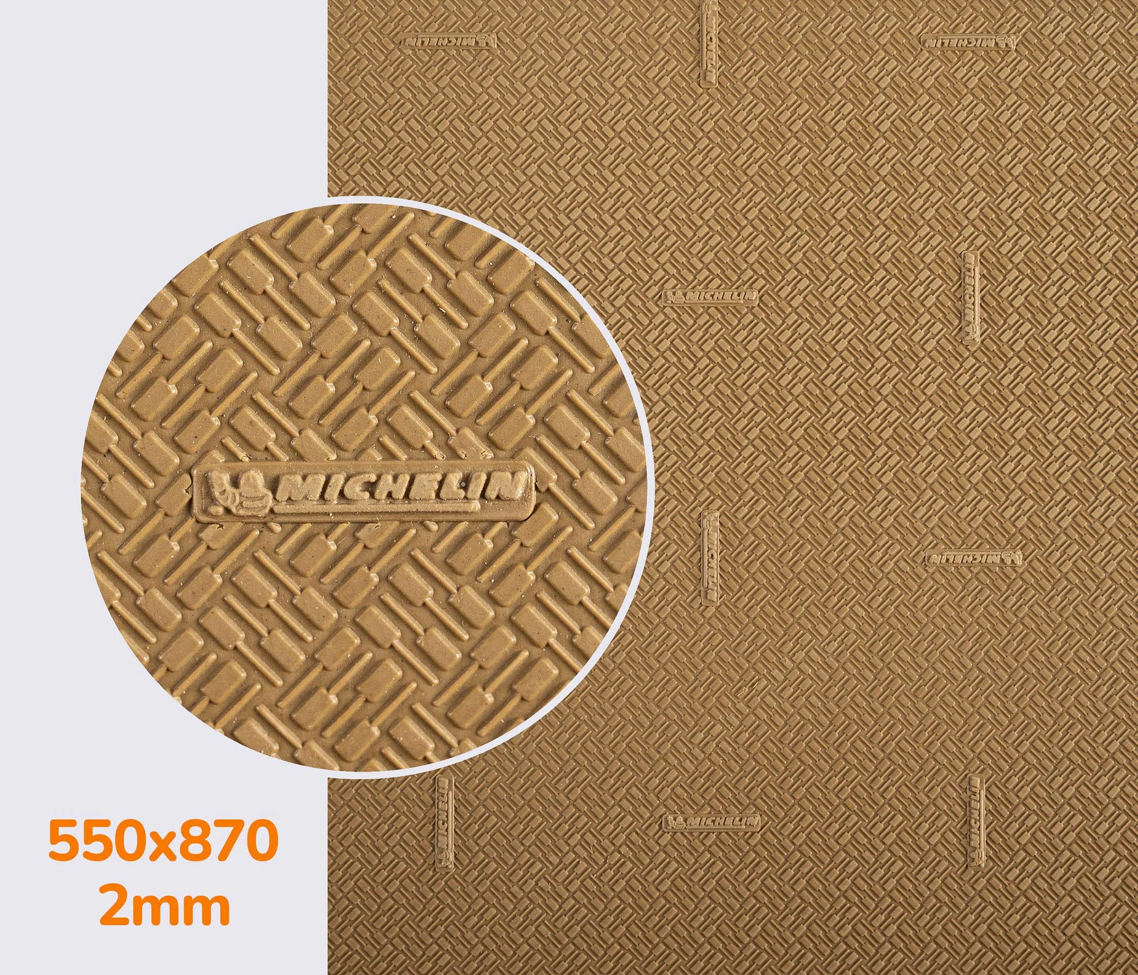 Гумова профілактика XA014 ONE MICHELIN (Франція), р. 550*870*2мм, кол. тропік (caramel)