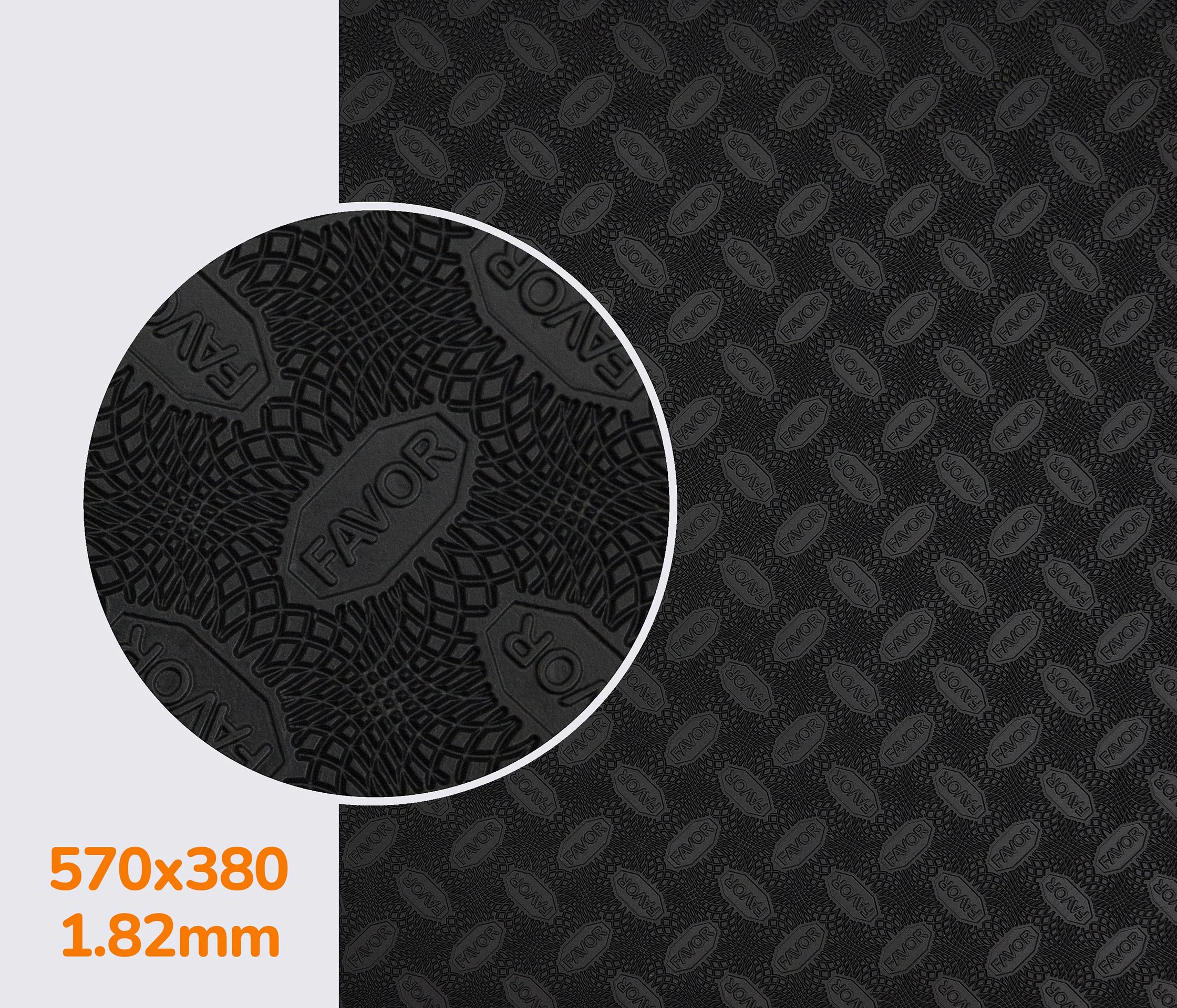 Резина подмёточная FAVOR, р. 570*380*1.8мм, цв. чёрный black