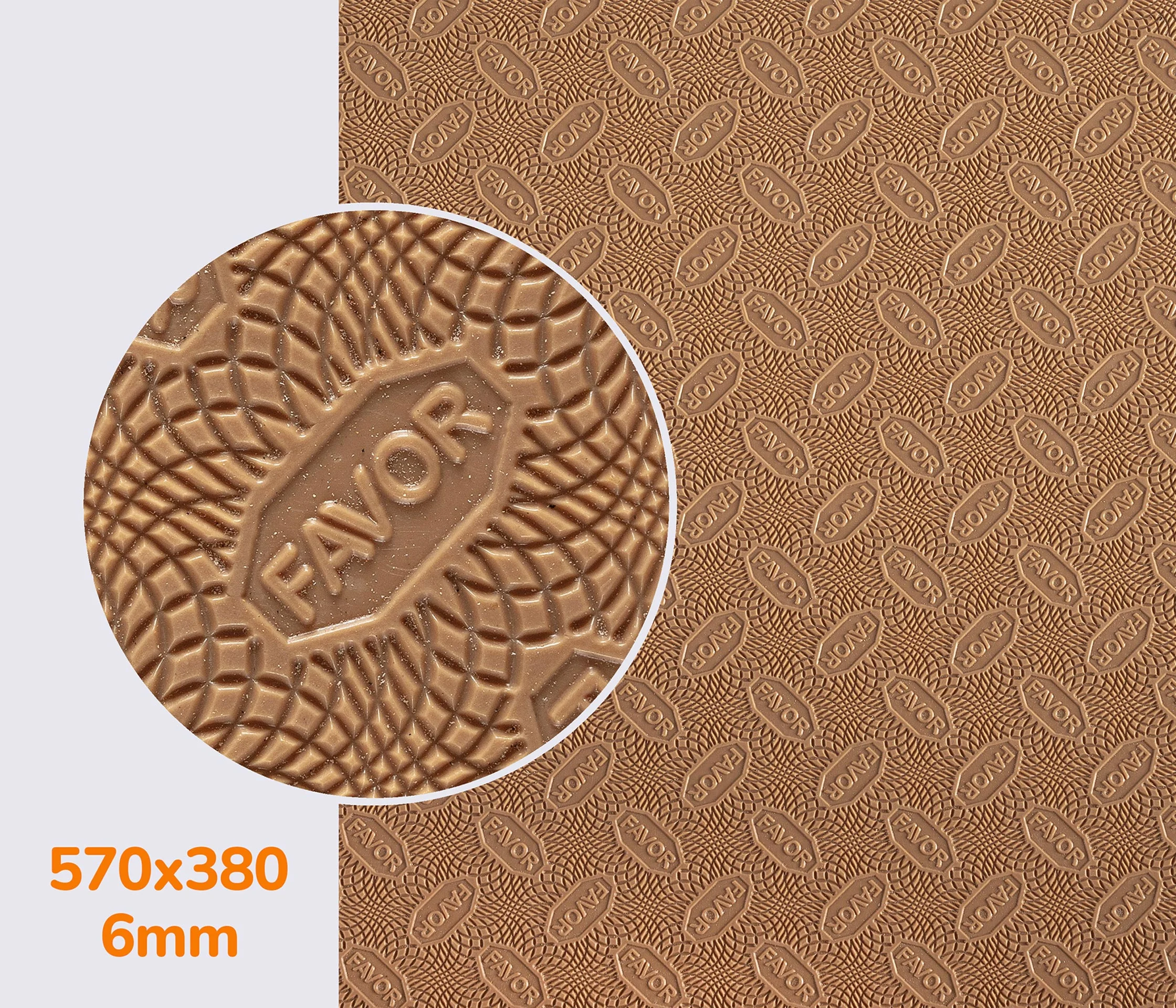 Гума набоєчна FAVOR, р. 570*380*6мм, кол. бежевий (13) beige