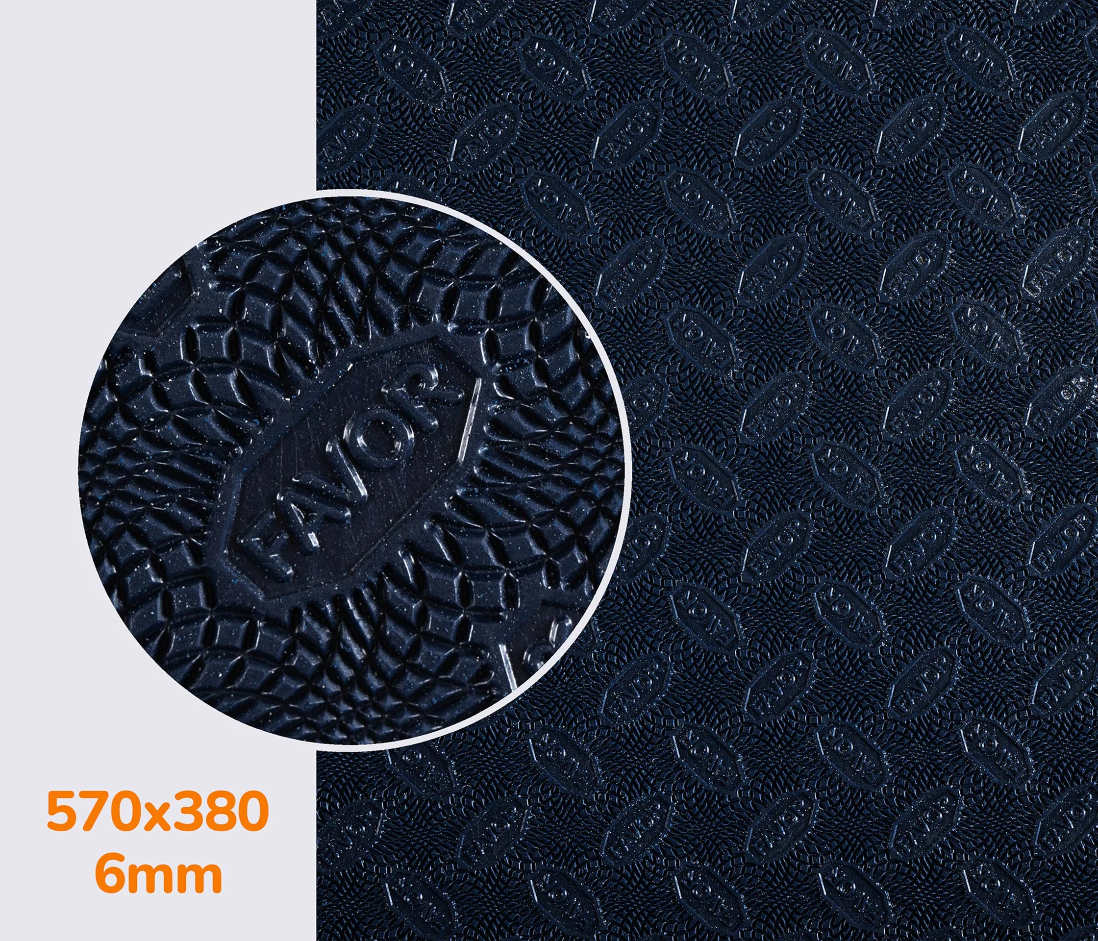 Резина набоечная FAVOR, р. 570*380*6мм, цв. темно-синий (8) dark blue