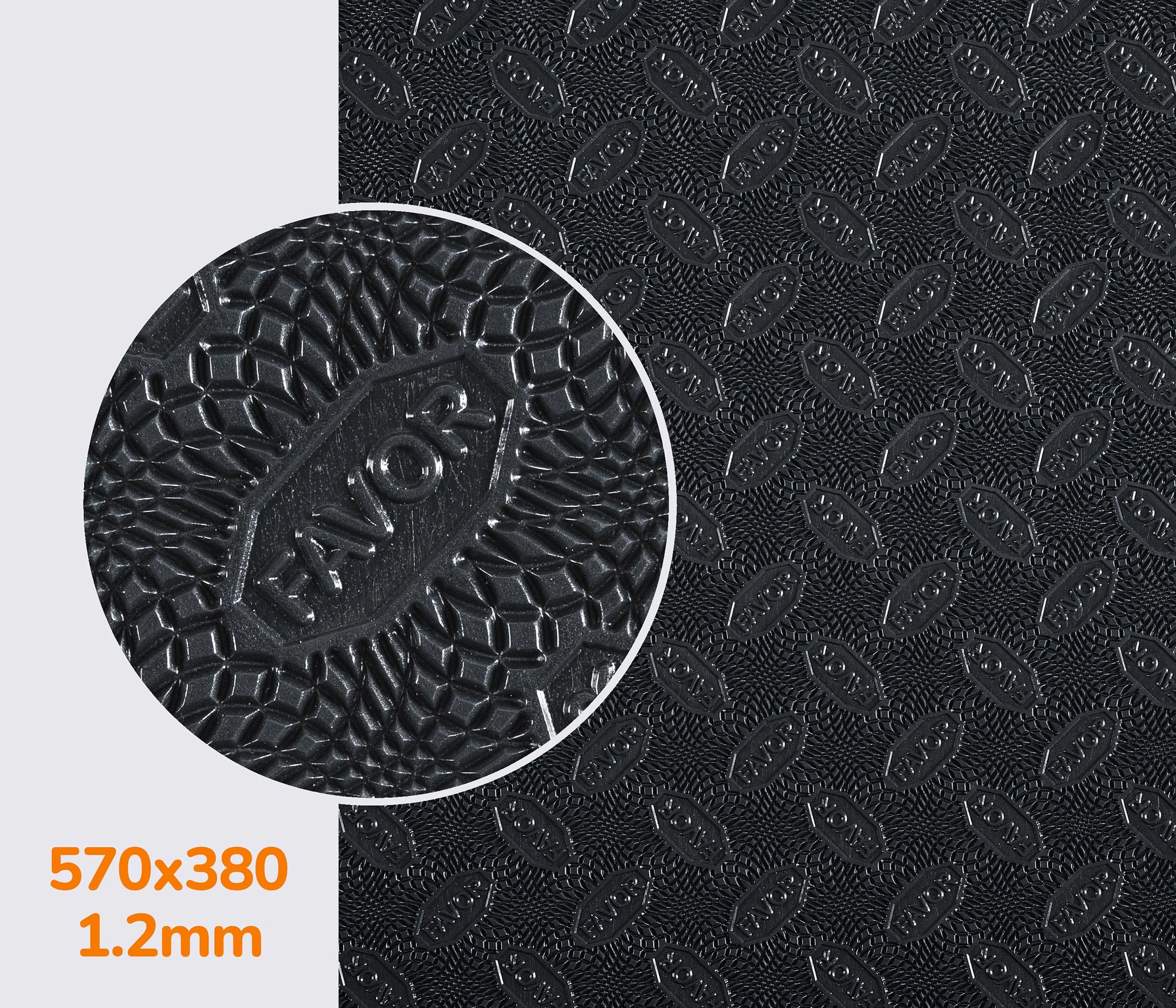 Резина подмёточная FAVOR, р. 570*380*1.2мм, цв. темно-серый dark grey